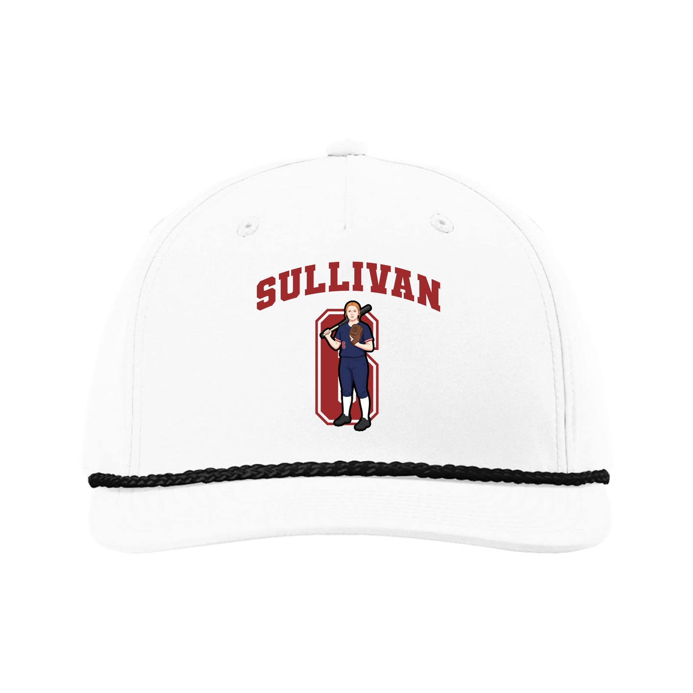 Five-Panel Classic Rope Cap — Number in White