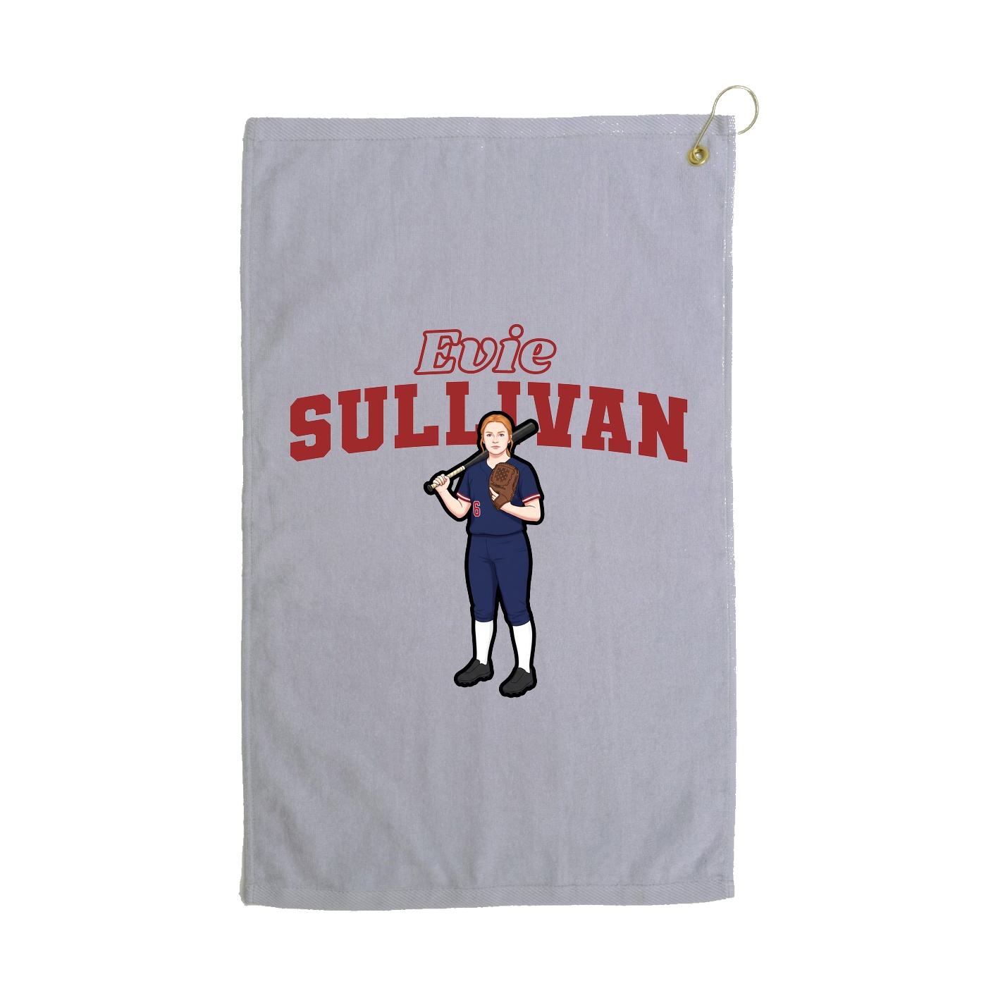 Golf Towel — Name Arch in Grey