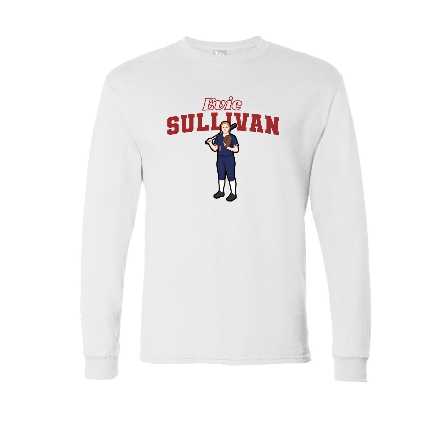 Long Sleeve Tee — Name Arch in White