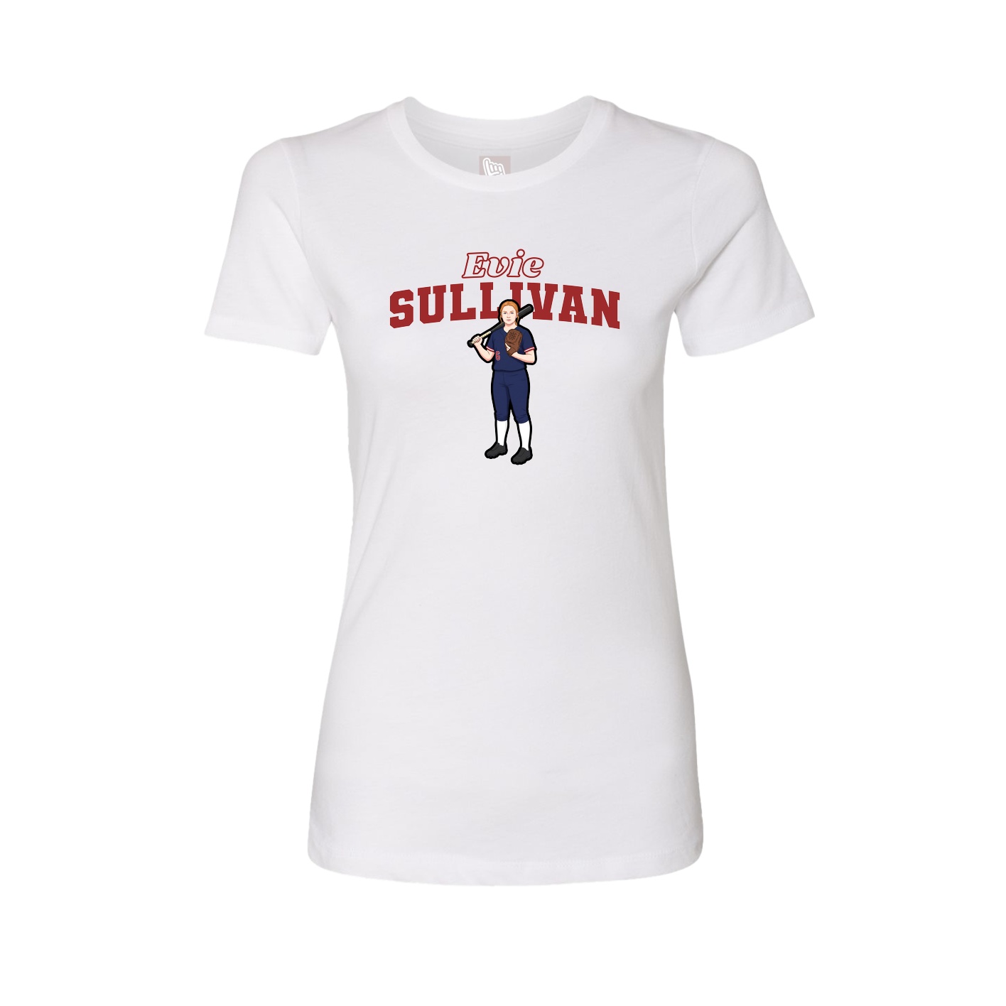 Fitted Women's Tee — Name Arch in White