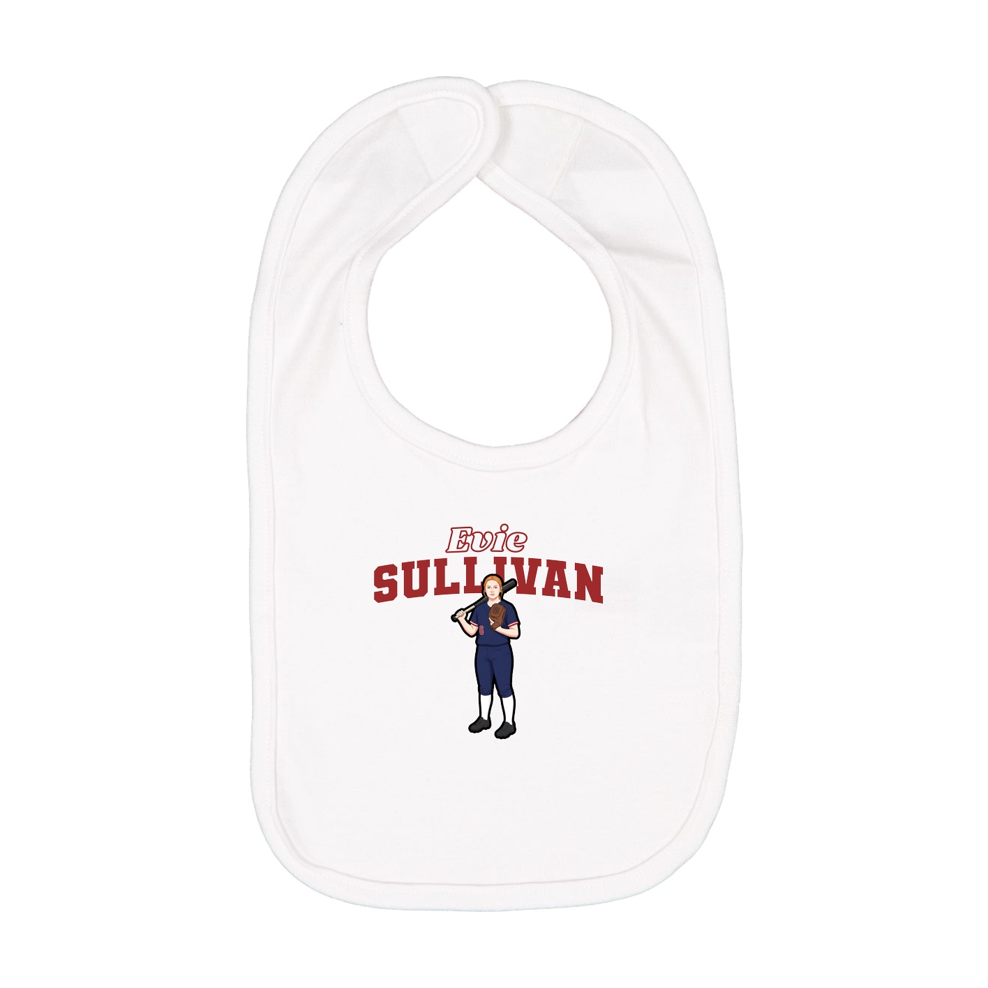 Infant Bib — Name Arch in White