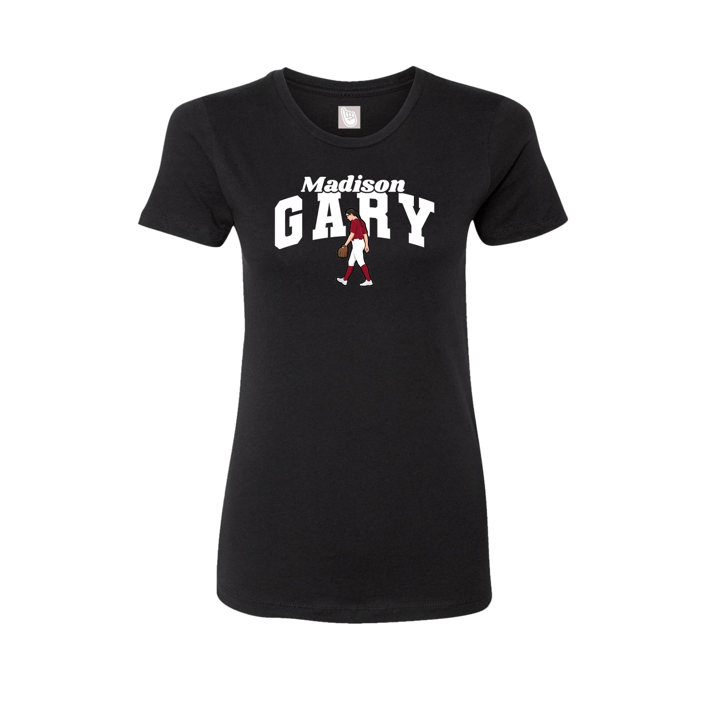 Fitted Women's Tee — Signature Arch in Black