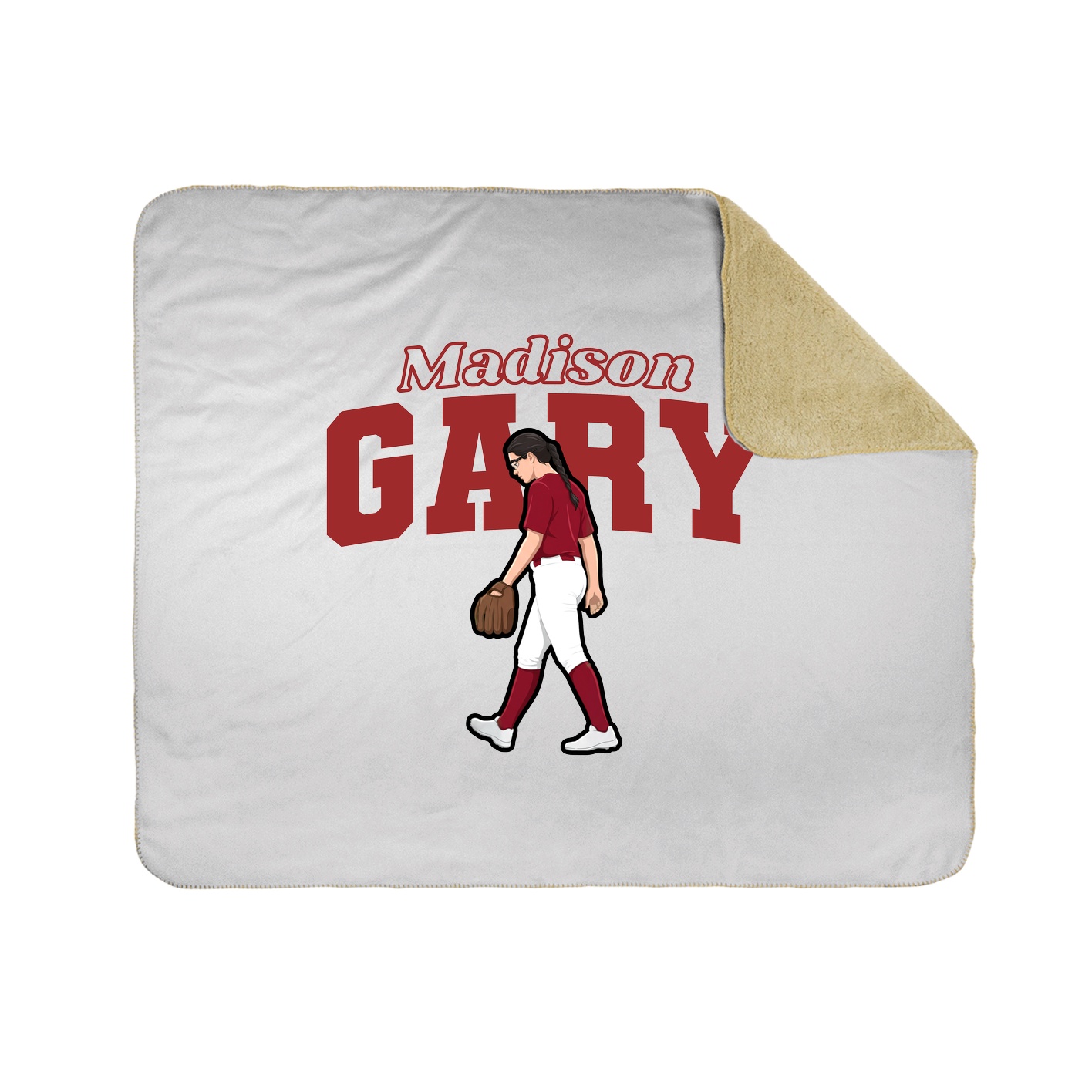 Throw Blanket — Name Arch in White