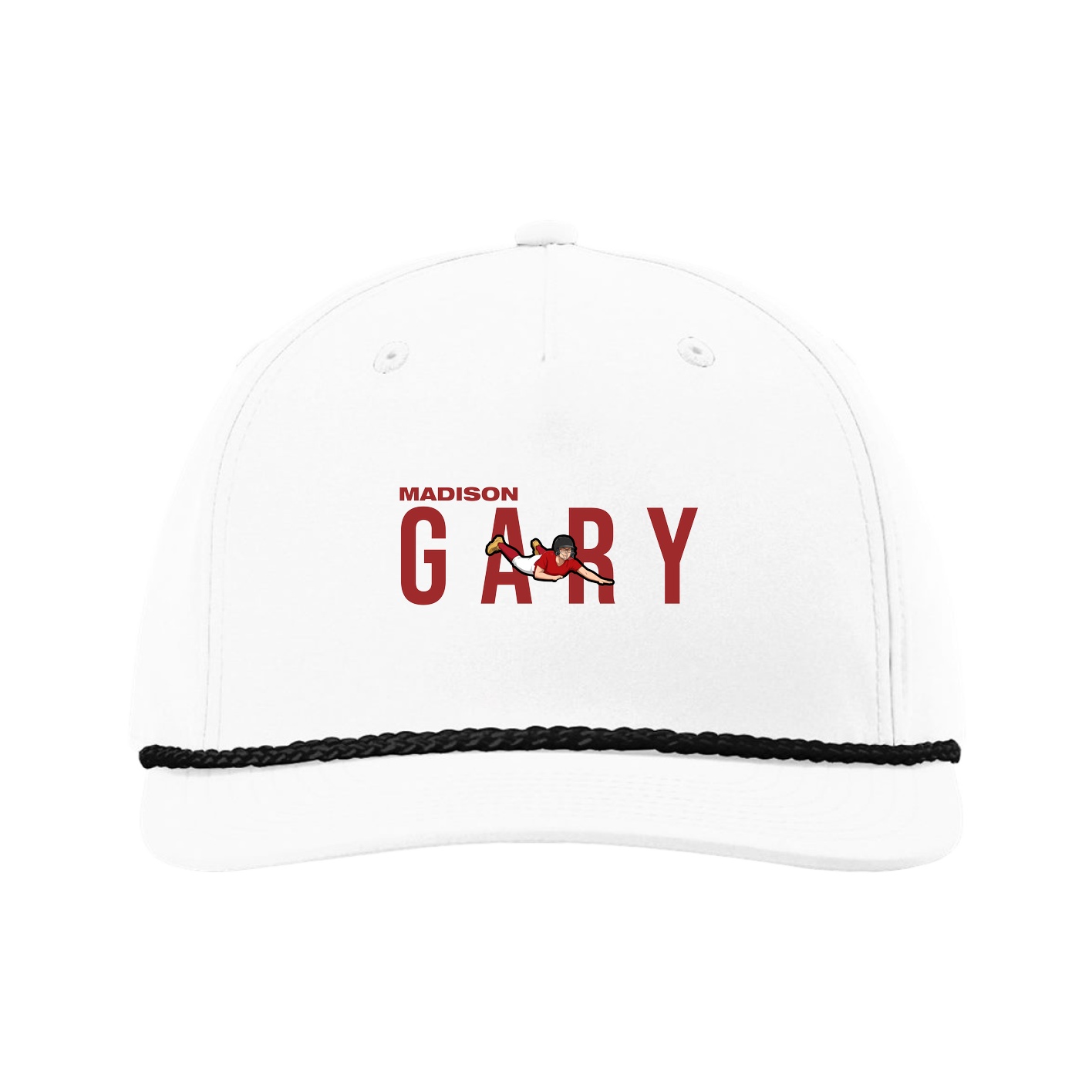 Five-Panel Classic Rope Cap — Player Name in White