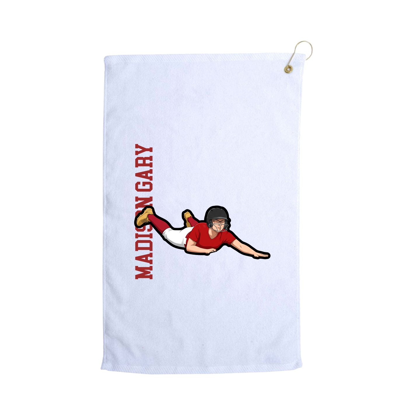 Golf Towel — Name Vertical in White