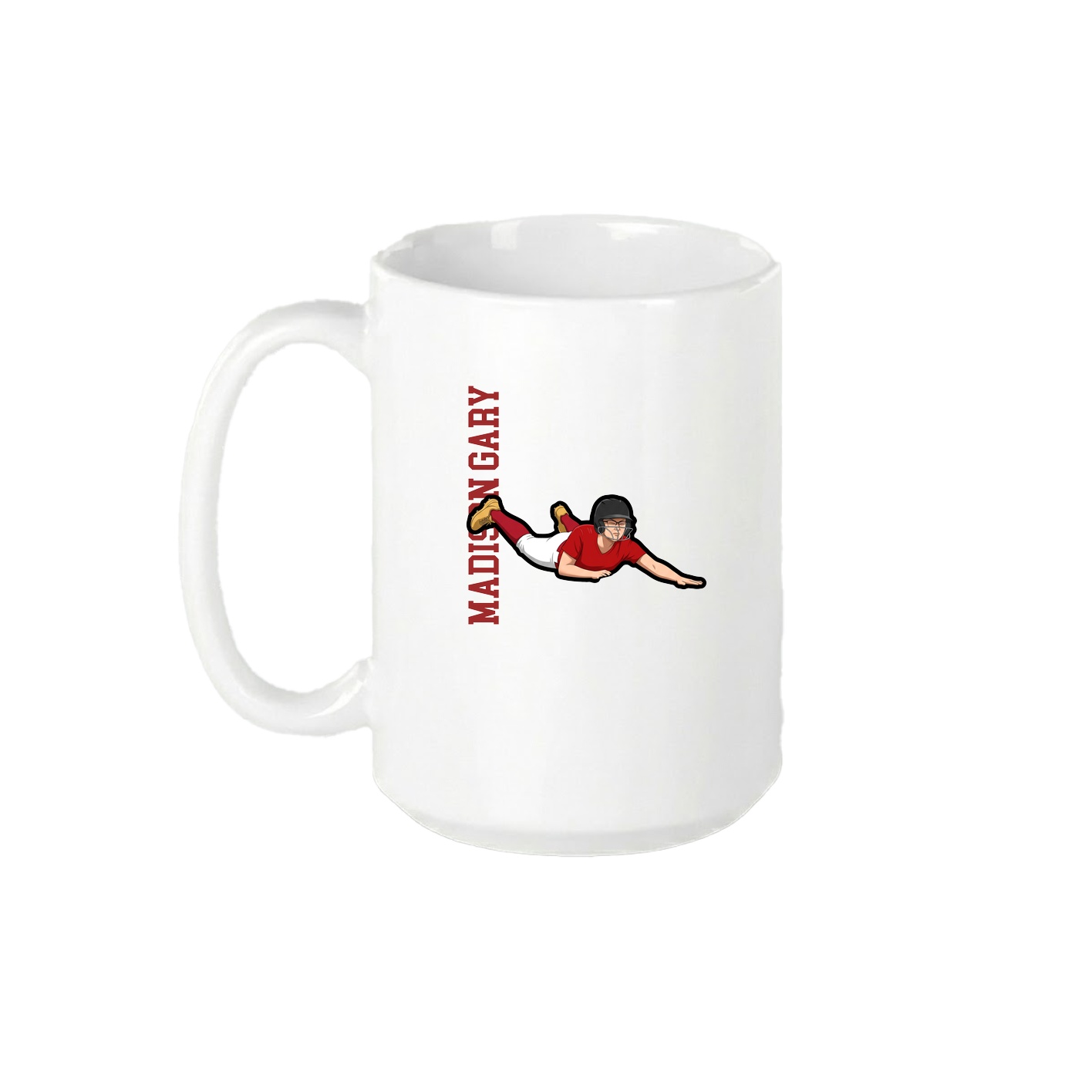 15oz Coffee Mug — Name Vertical in White