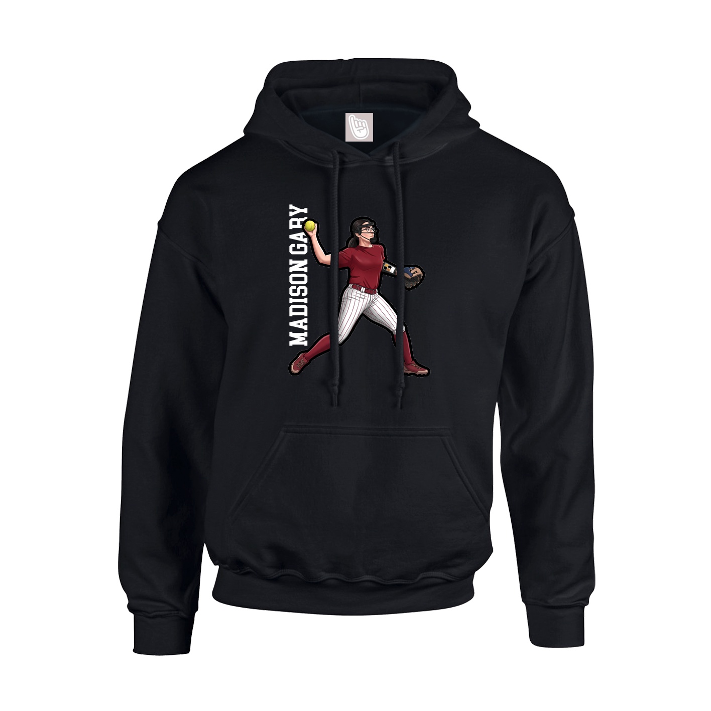 Youth Hoodie — Name Vertical in Black