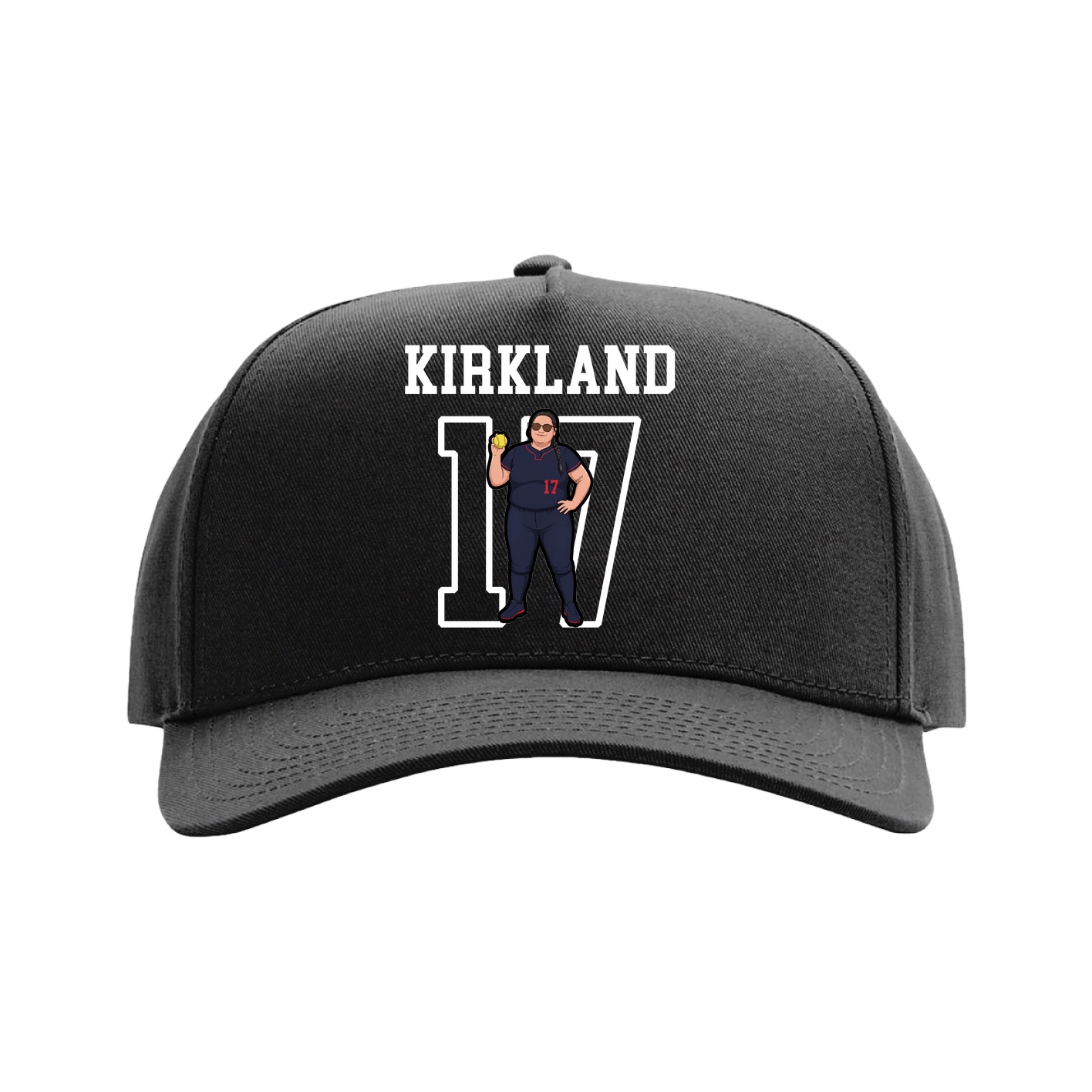 Full Fabric Five-Panel Champ Cap — Shirsey in Black