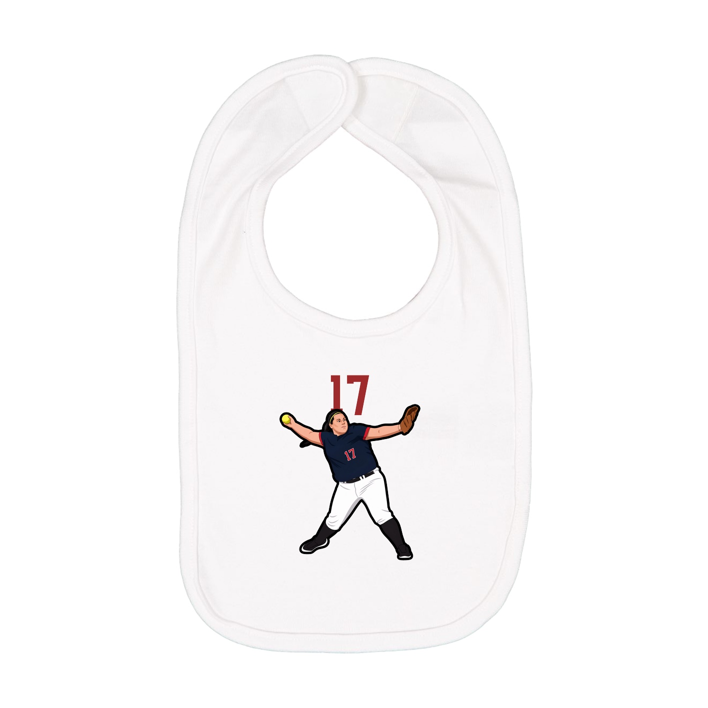 Infant Bib — Number Top in White
