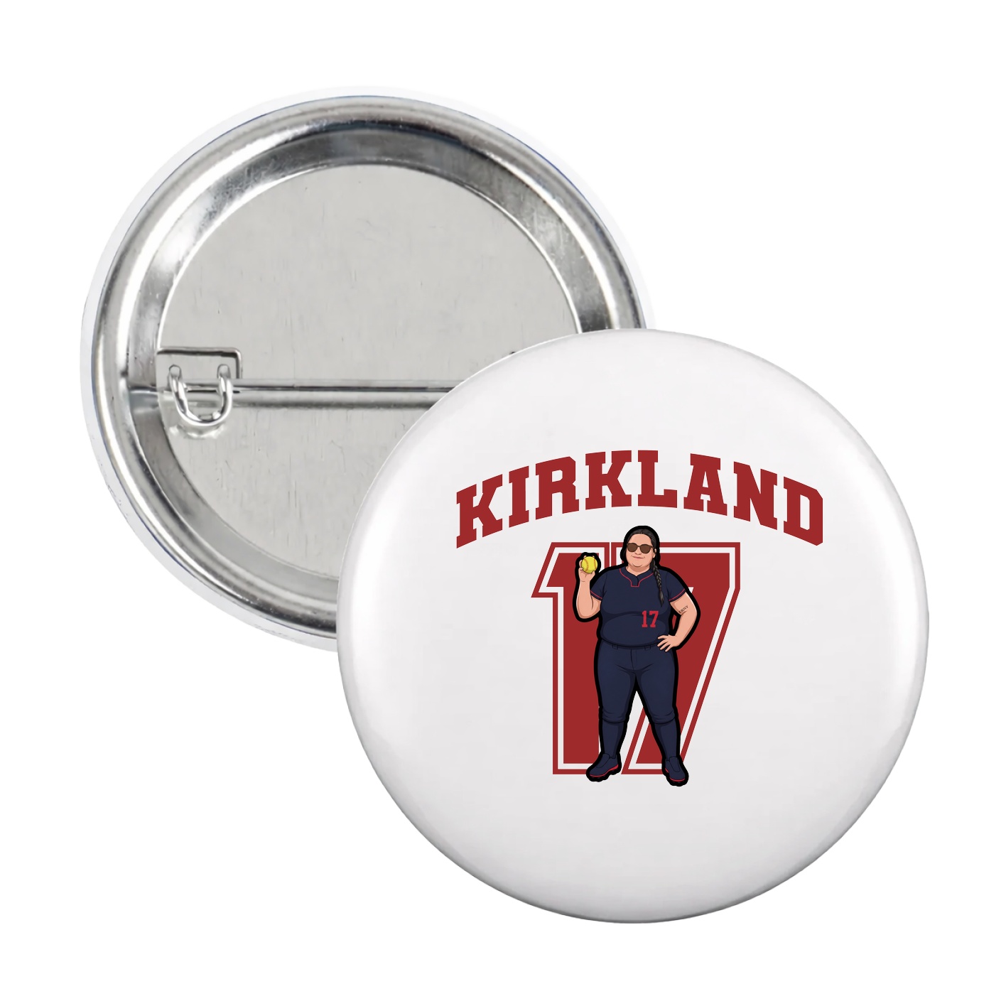Game Day Button — Number in White