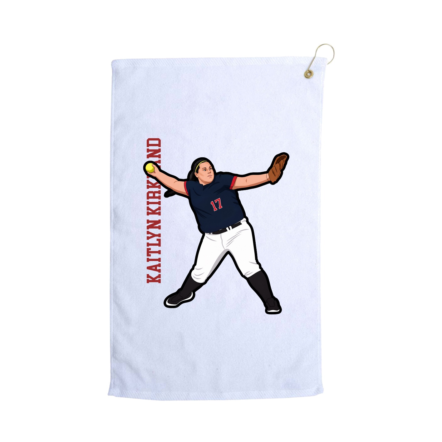 Golf Towel — Name Vertical in White