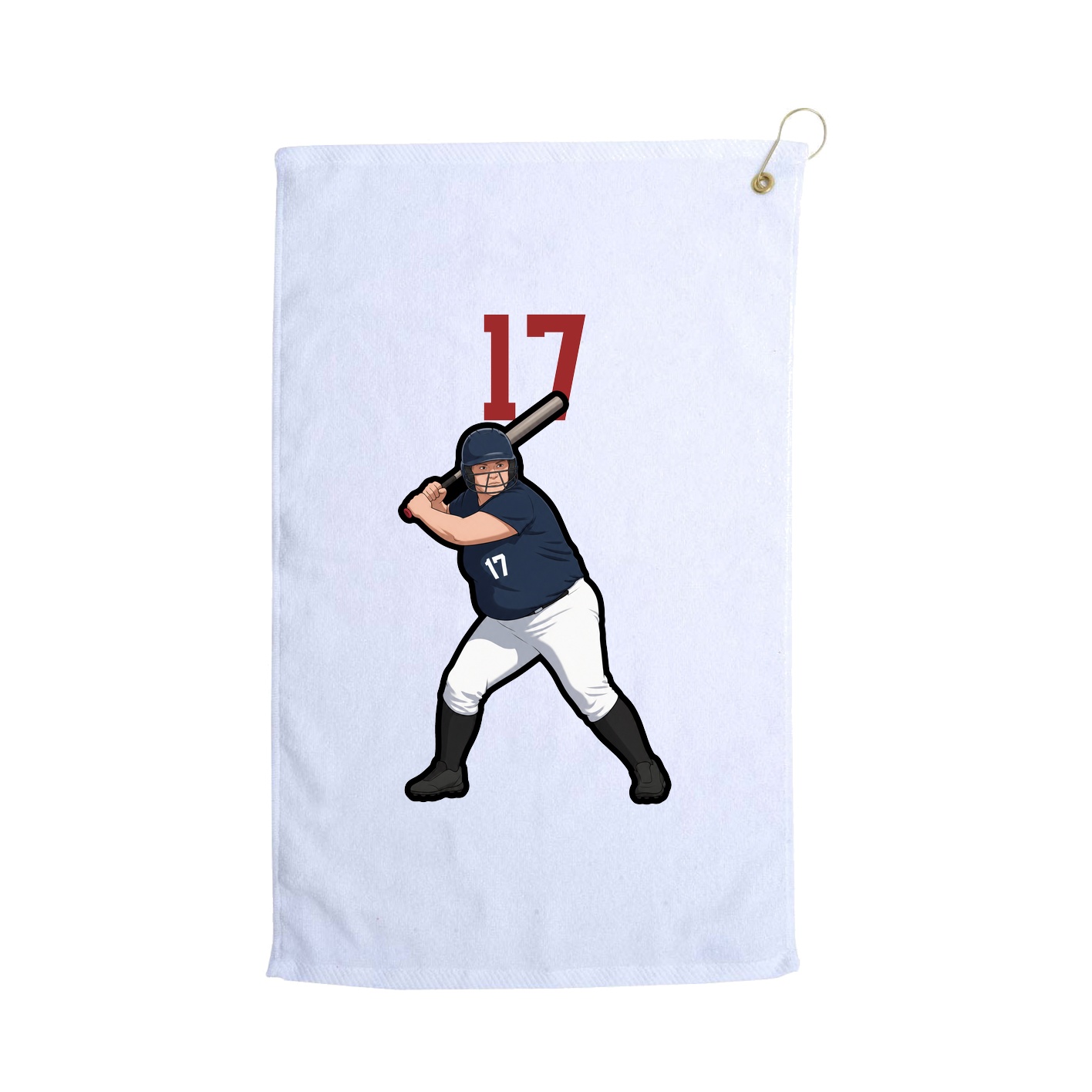 Golf Towel — Number Top in White