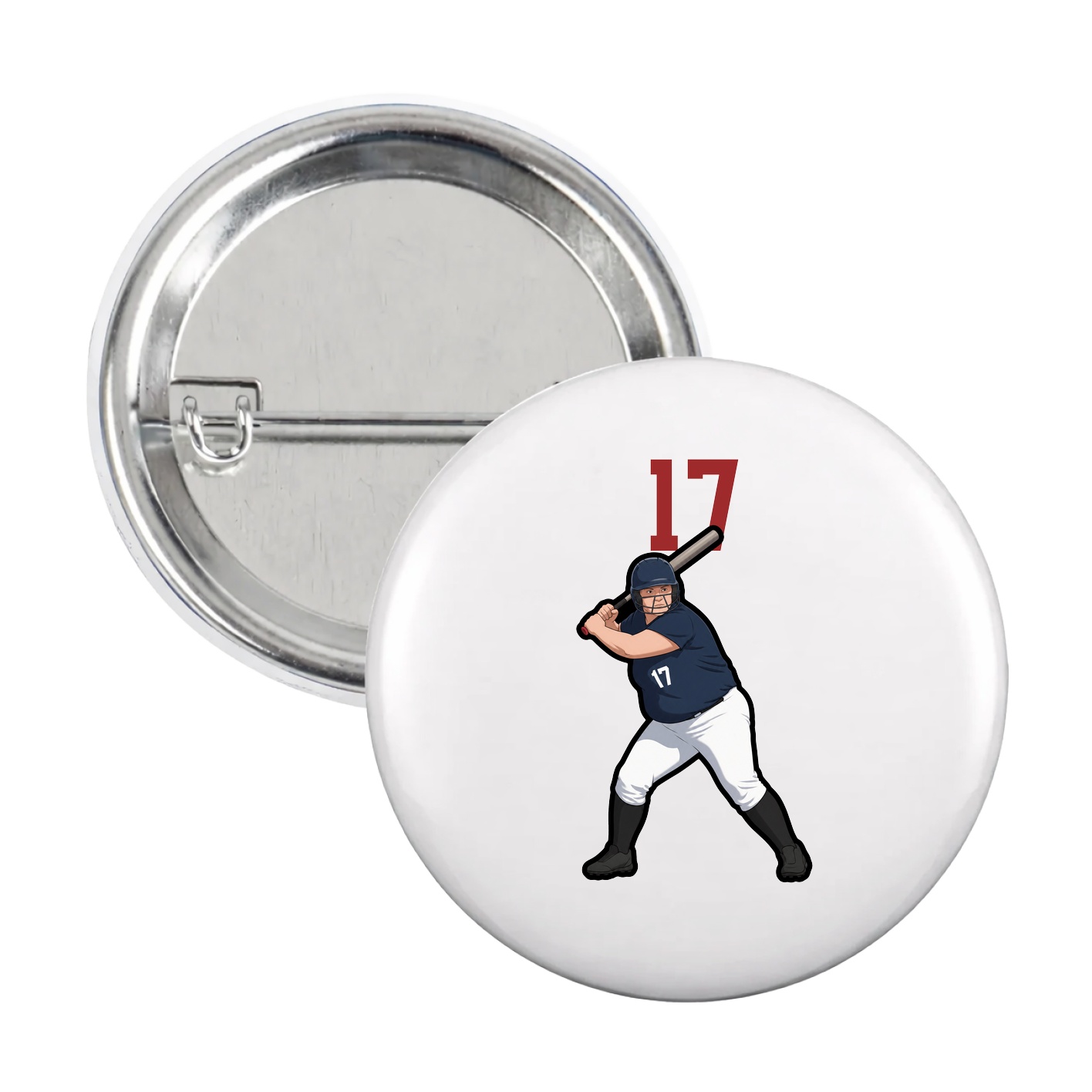Game Day Button — Number Top in White
