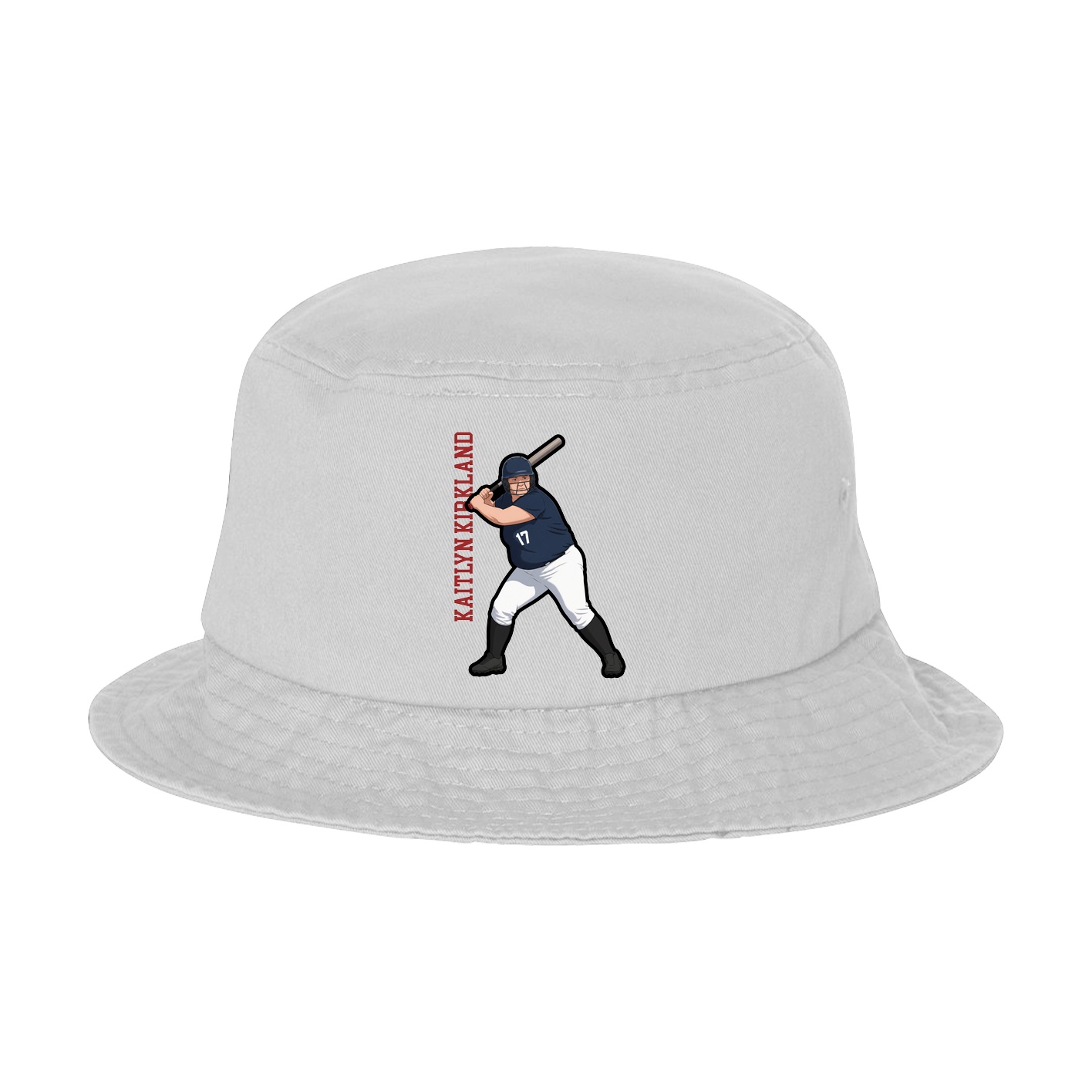 Bucket Cap — Name Vertical in White