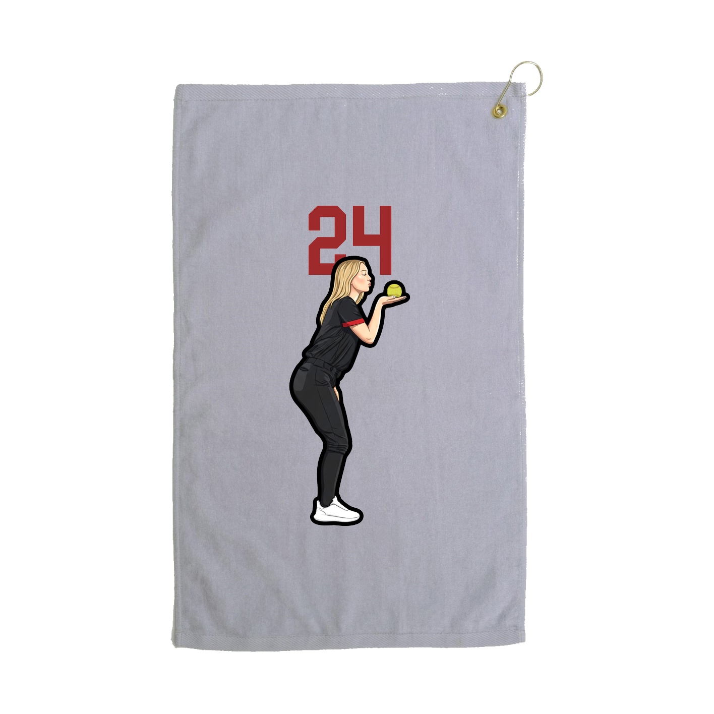Golf Towel — Number Top in Grey