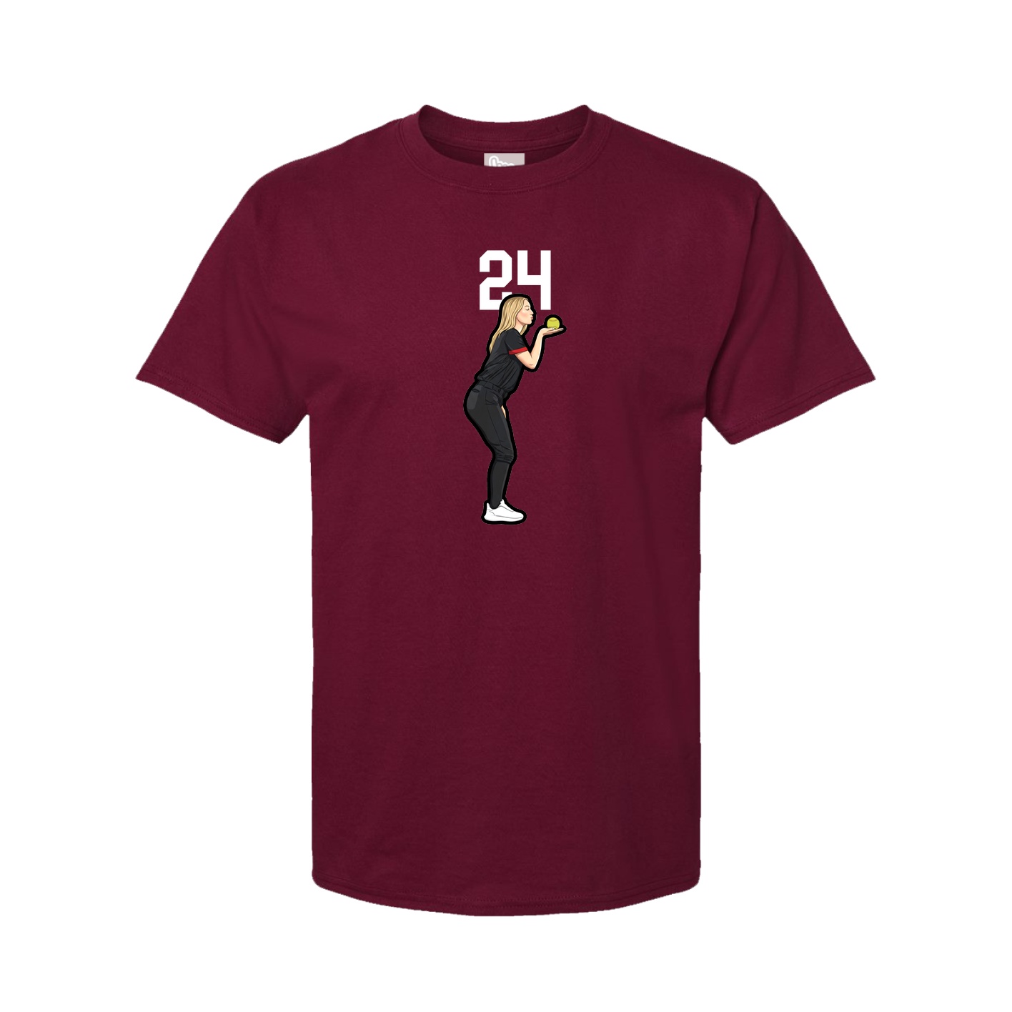 Youth Tee — Number Top in Cardinal