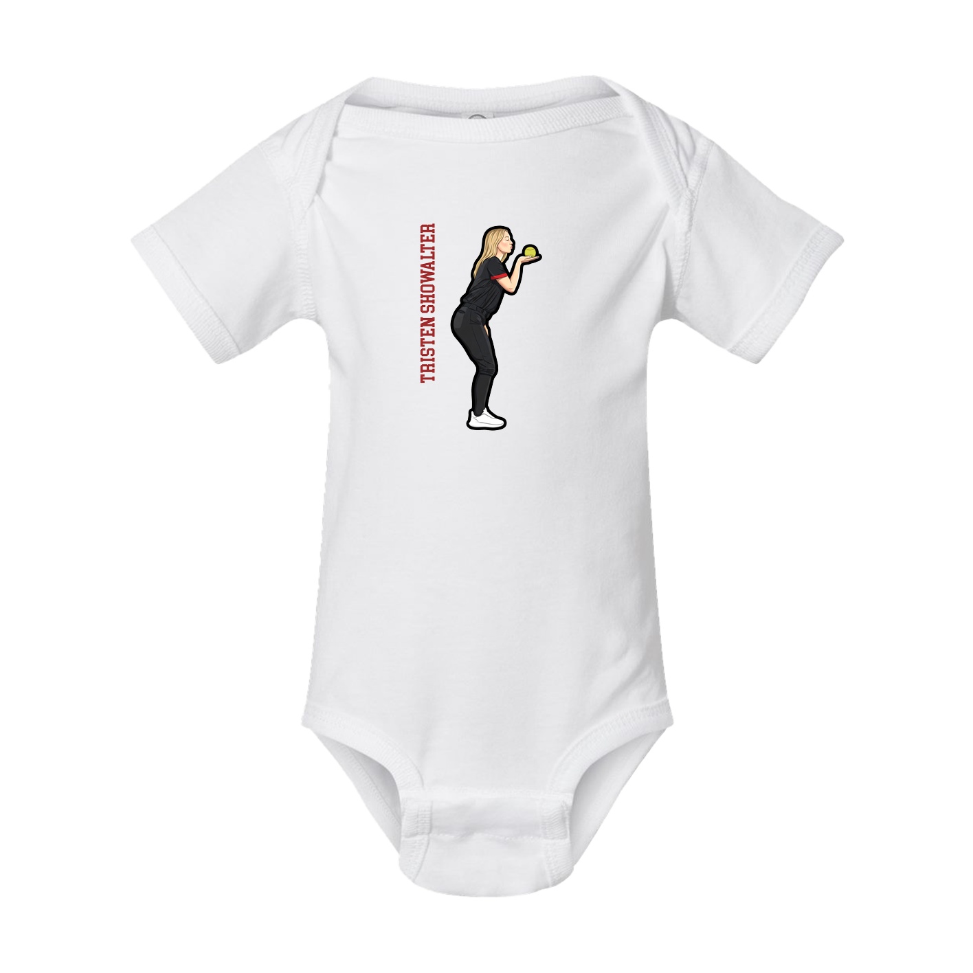 Baby Onesie — Name Vertical in White
