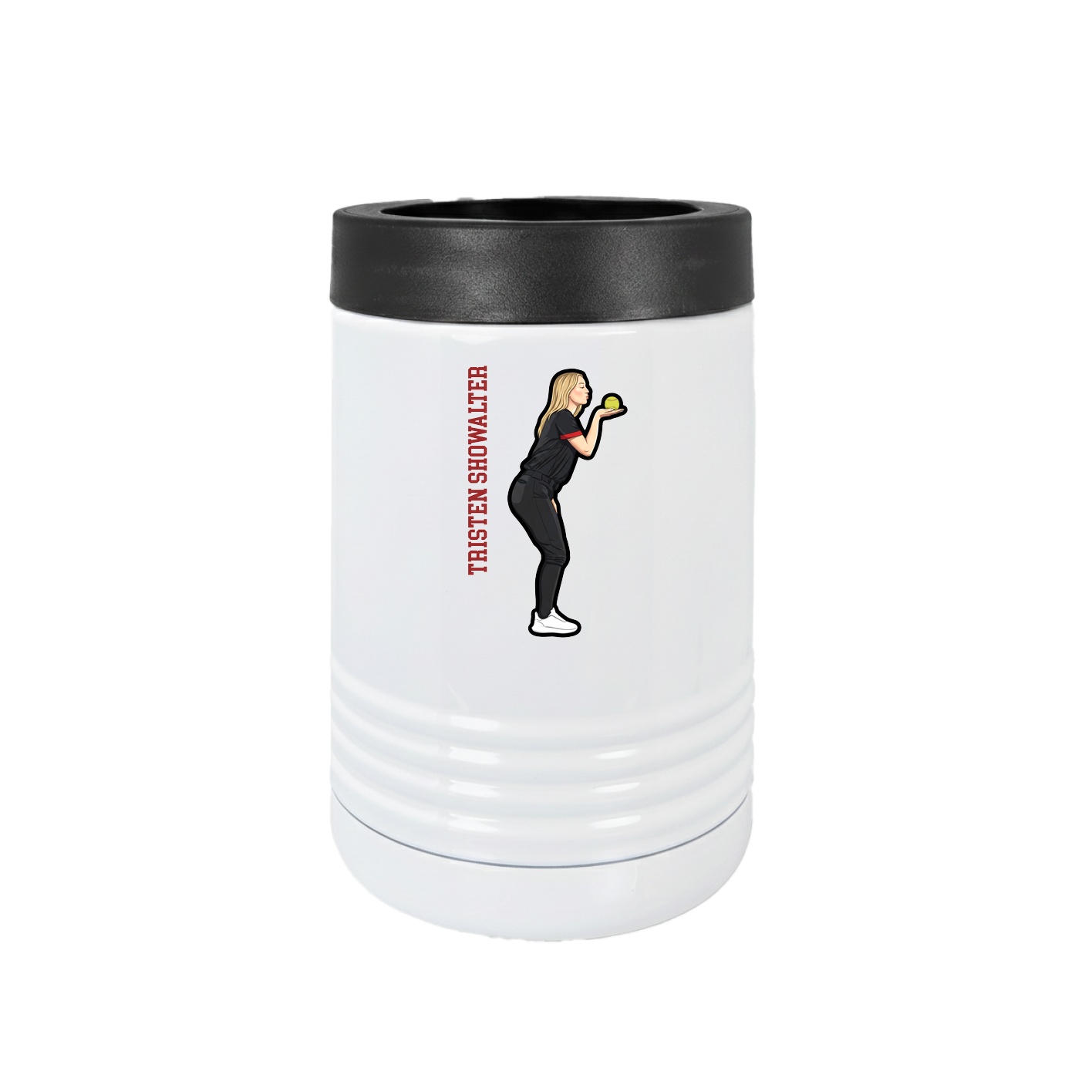 Beverage Holder — Name Vertical in White