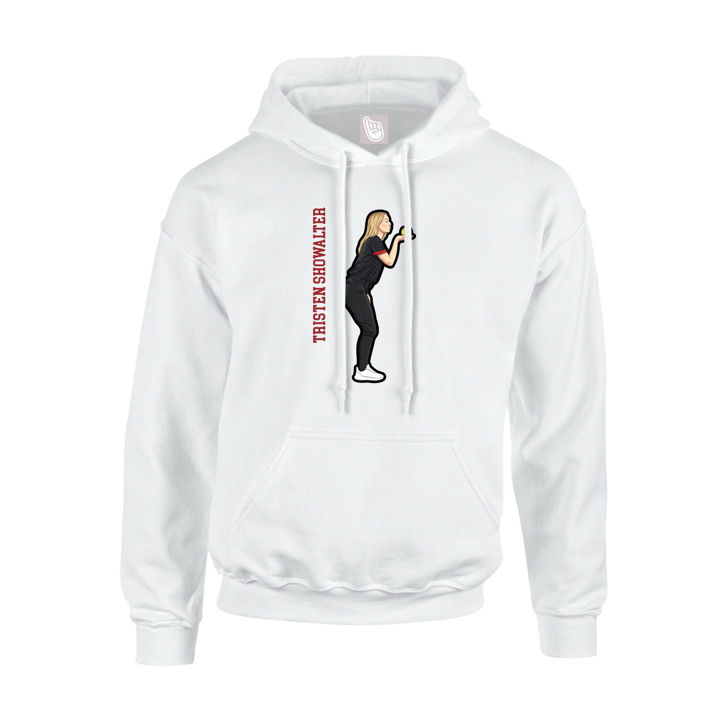 Youth Hoodie — Name Vertical in White