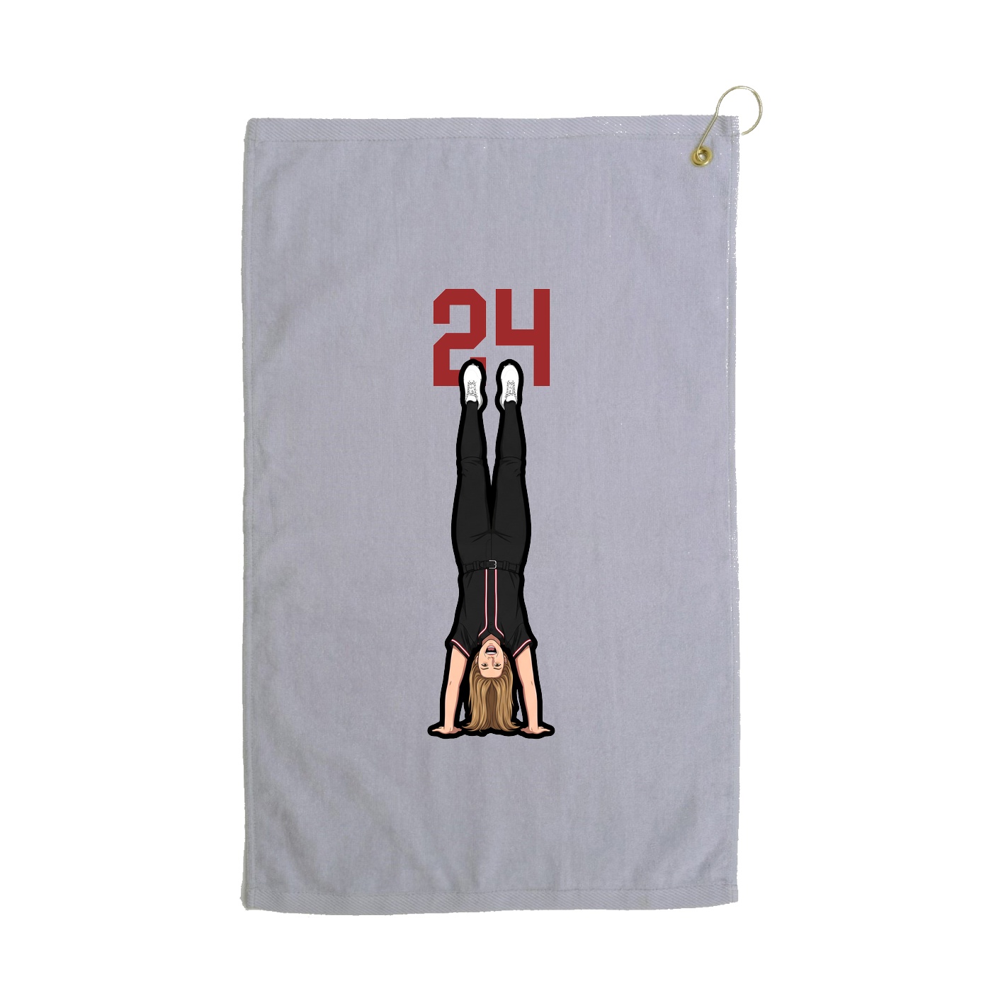 Golf Towel — Number Top in Grey