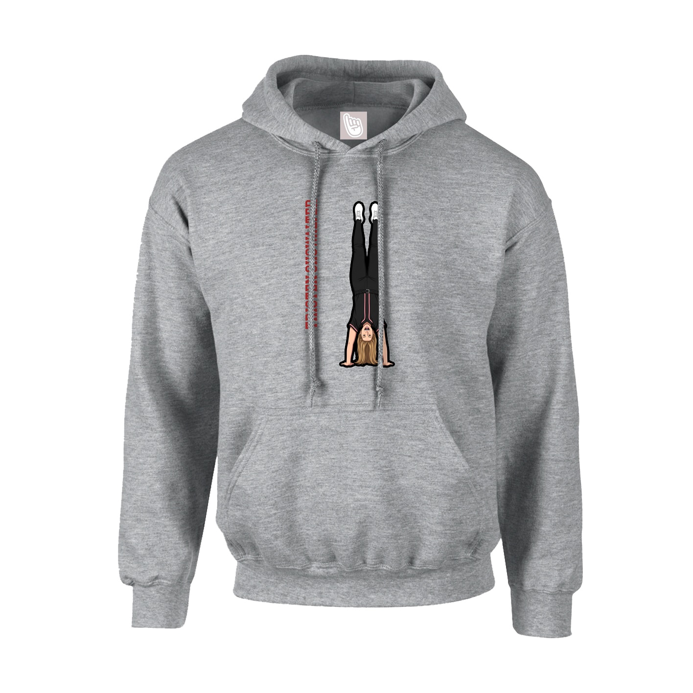 Hoodie — Name Vertical in Grey