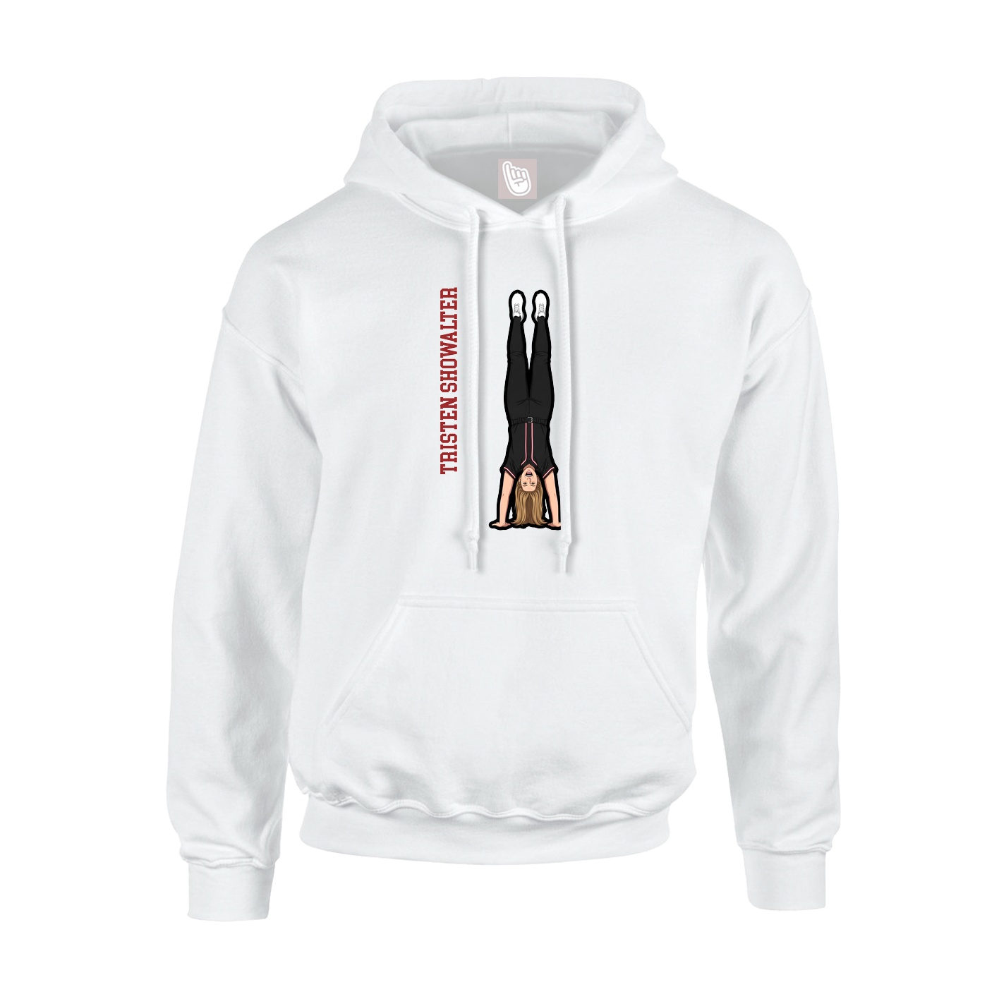 Youth Hoodie — Name Vertical in White