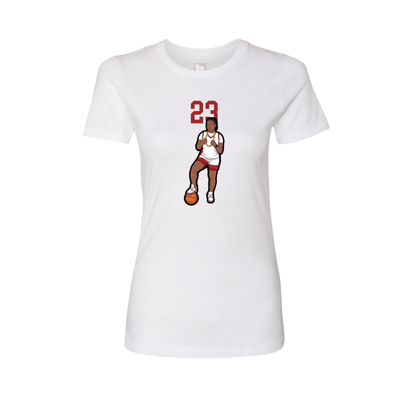Fitted Women's Tee — Number Top in White