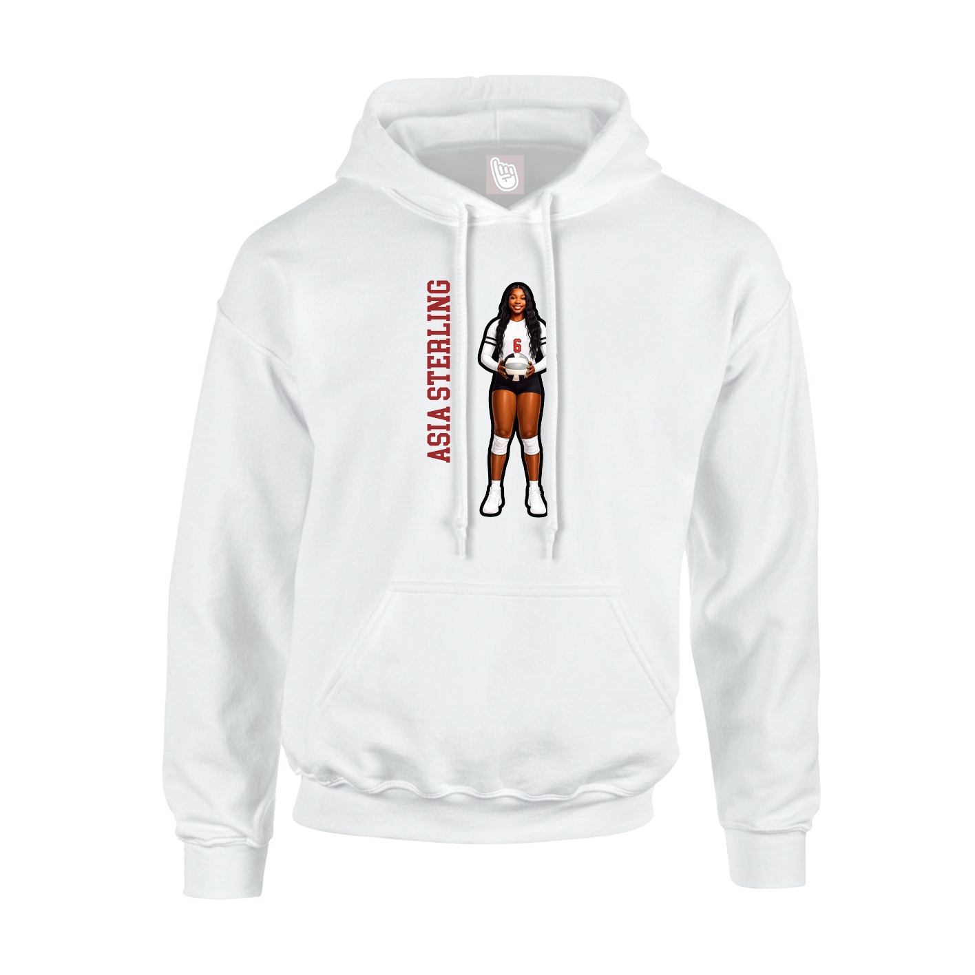 Hoodie — Name Vertical in White