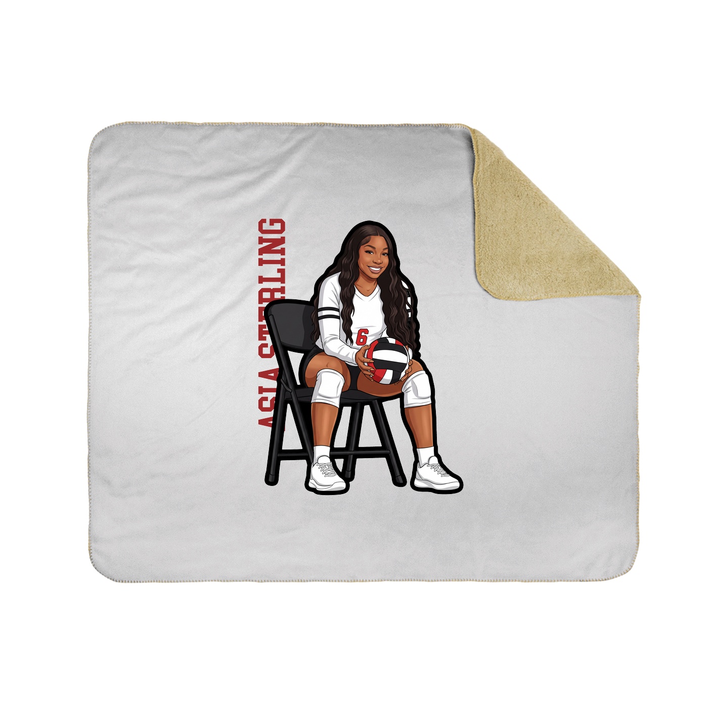 Throw Blanket — Name Vertical in White