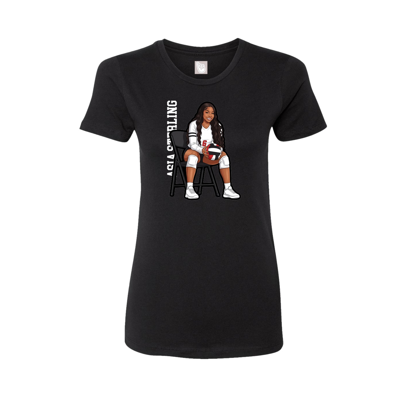 Fitted Women's Tee — Name Vertical in Black