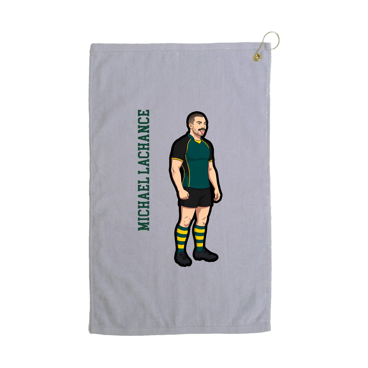 Golf Towel — Name Vertical in Grey