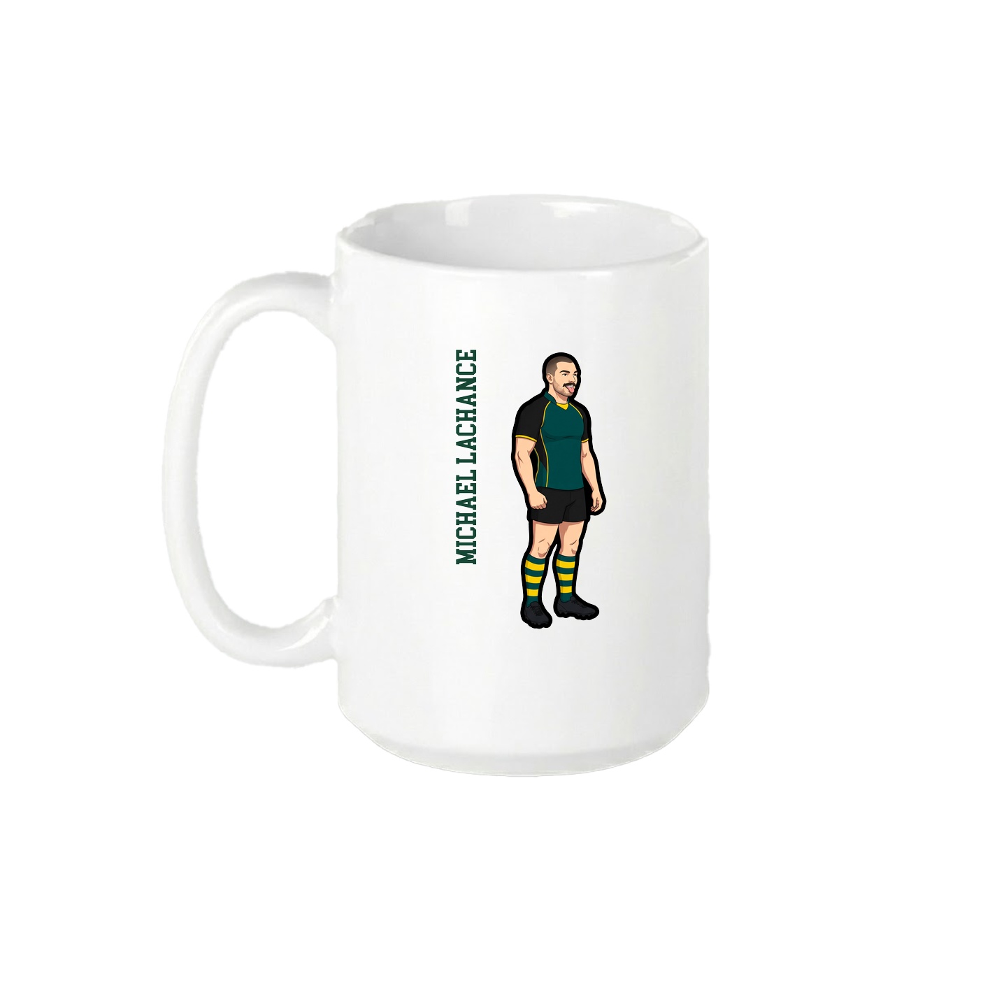 15oz Coffee Mug — Name Vertical in White