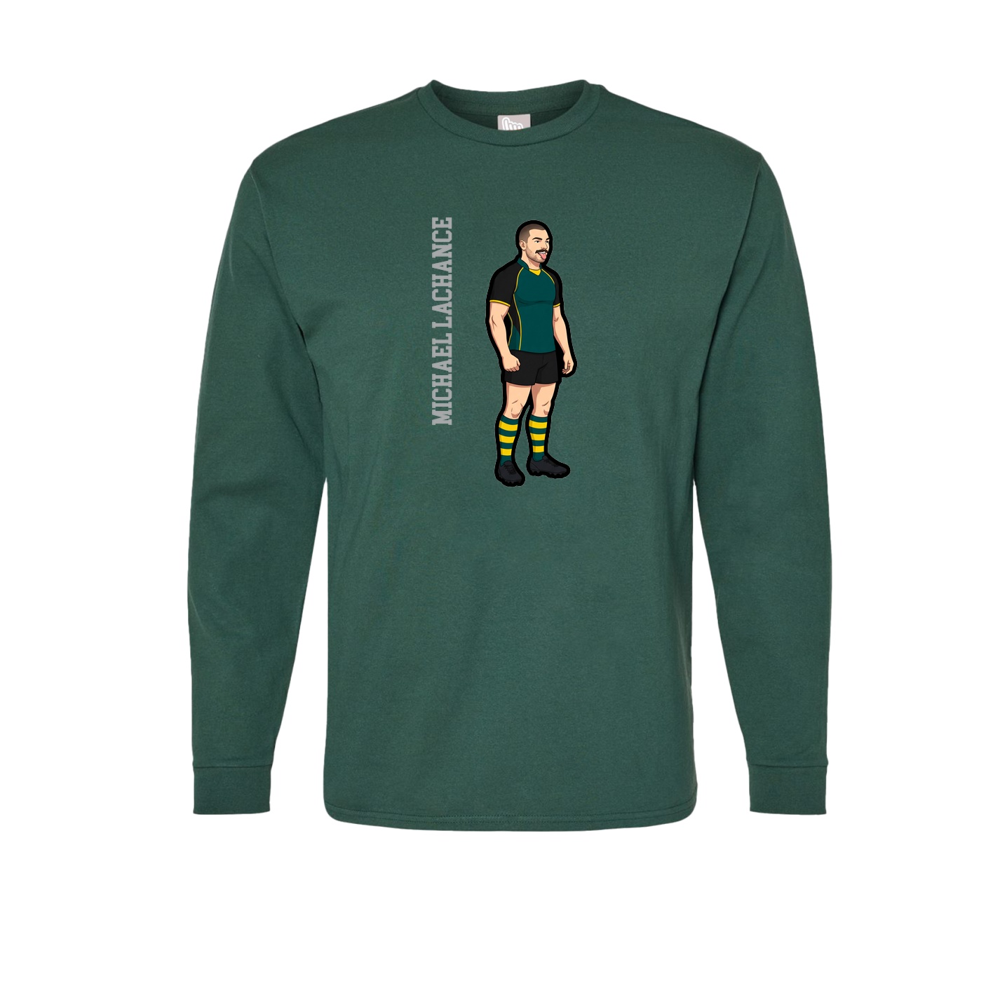 Long Sleeve Tee — Name Vertical in Green