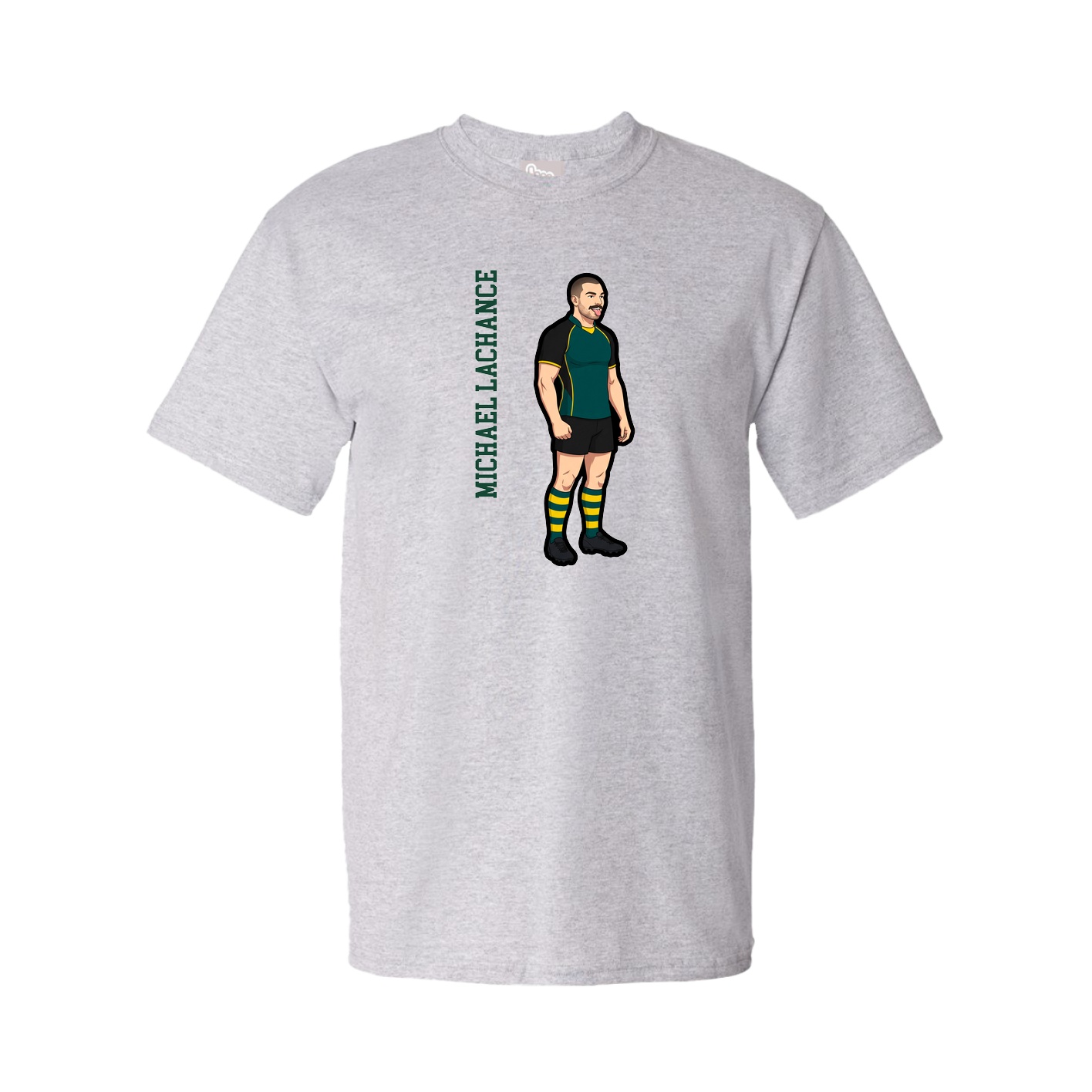 Youth Tee — Name Vertical in Grey