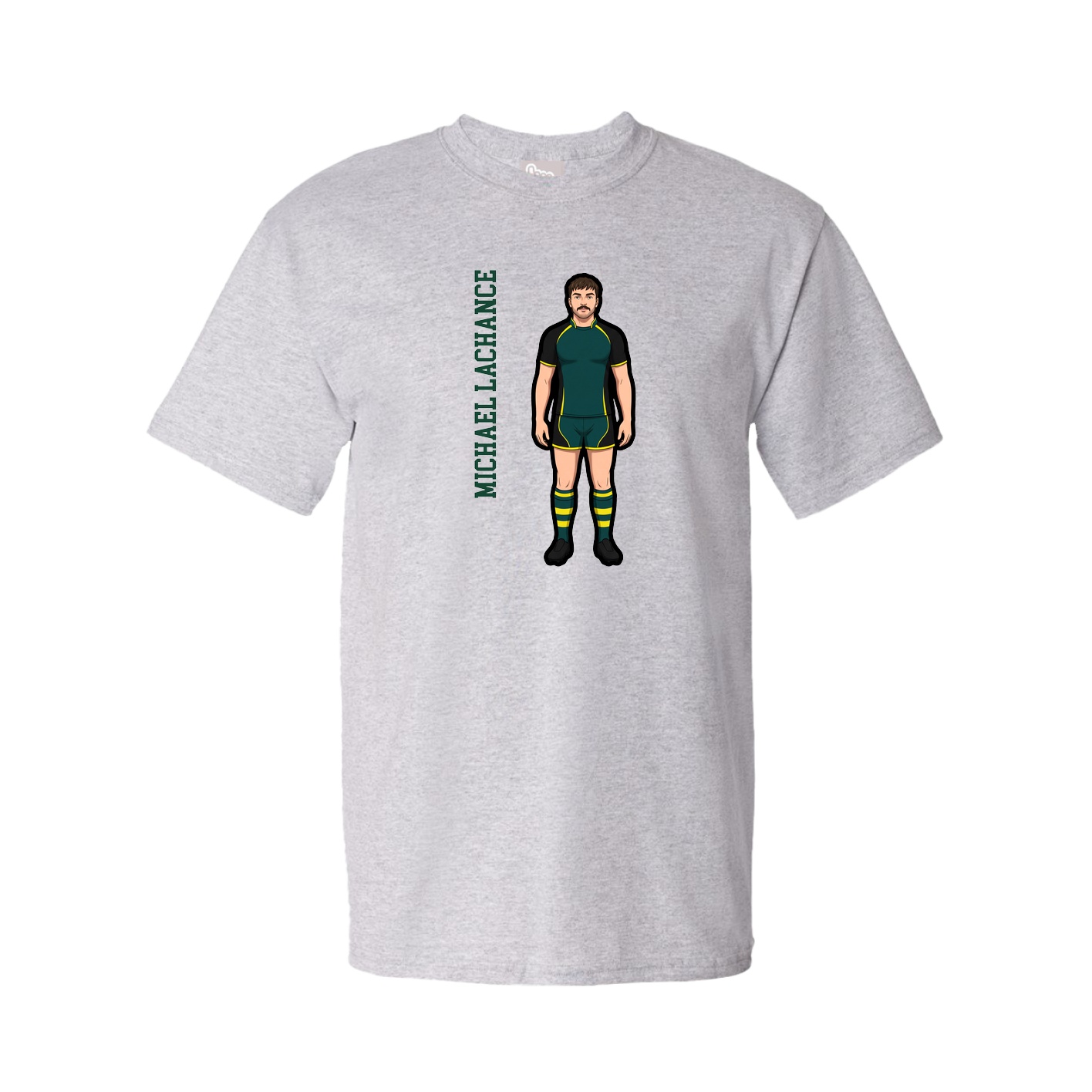 Youth Tee — Name Vertical in Grey