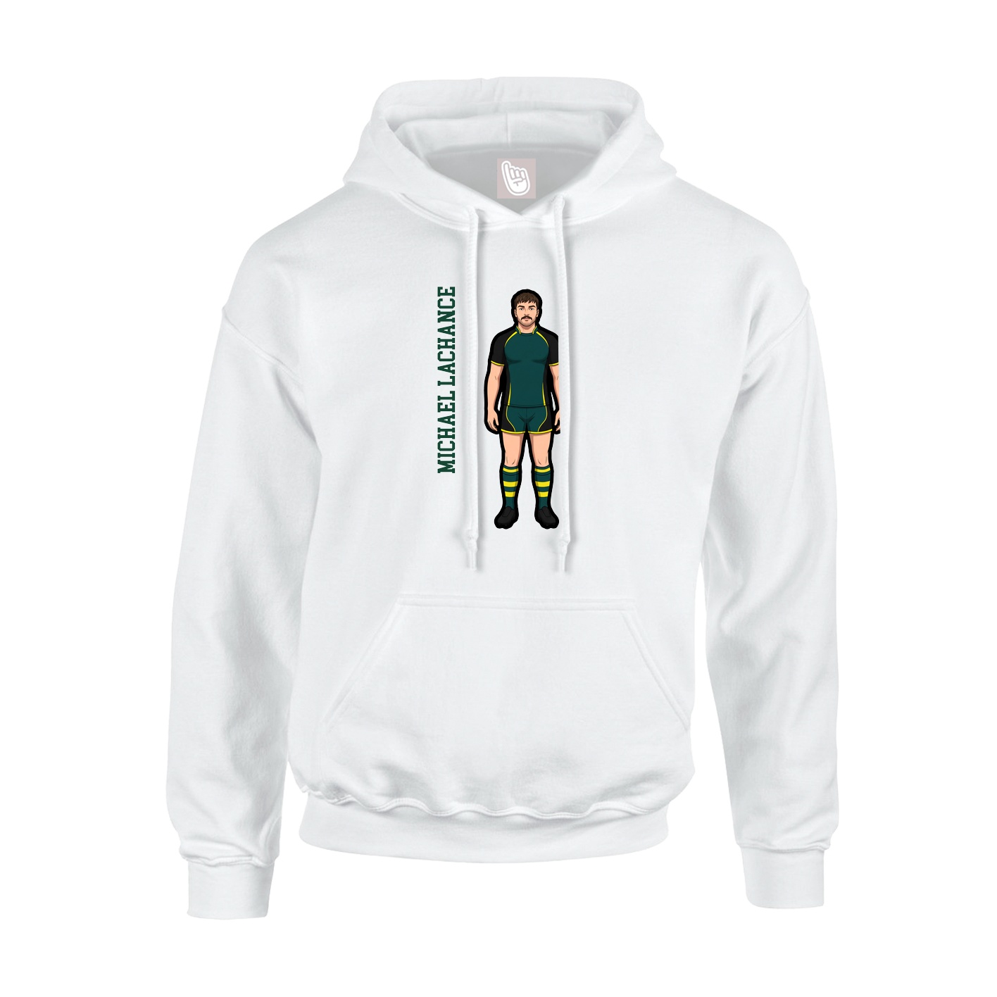 Youth Hoodie — Name Vertical in White