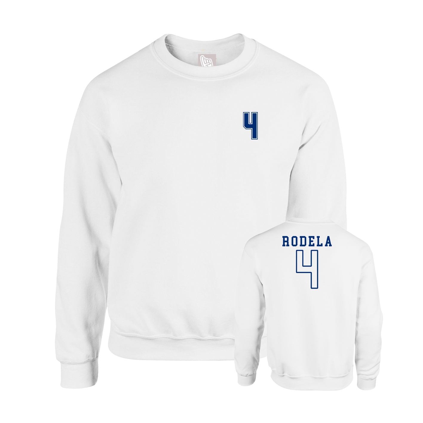Fleece Crew — Chest Back in White