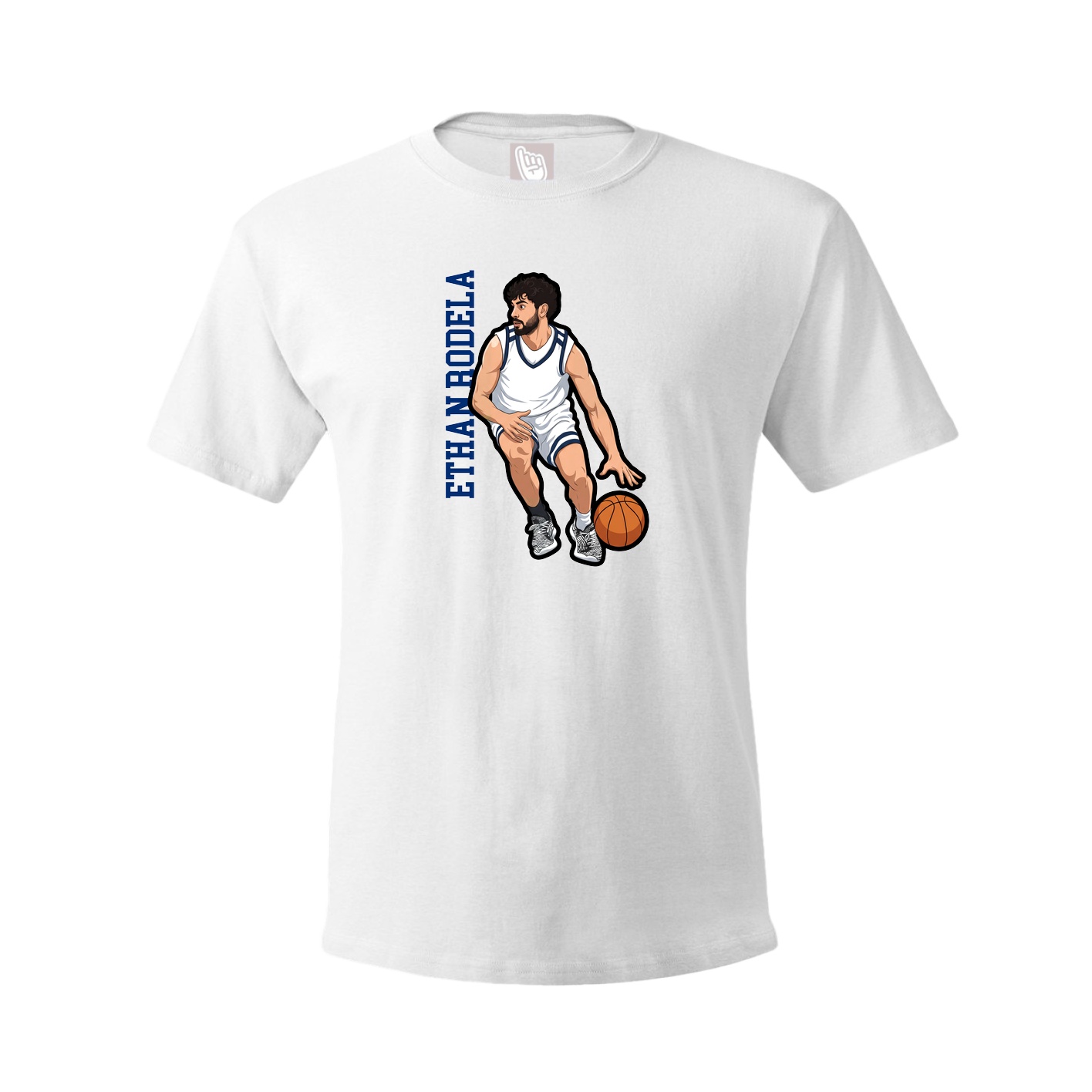 Youth Tee — Name Vertical in White