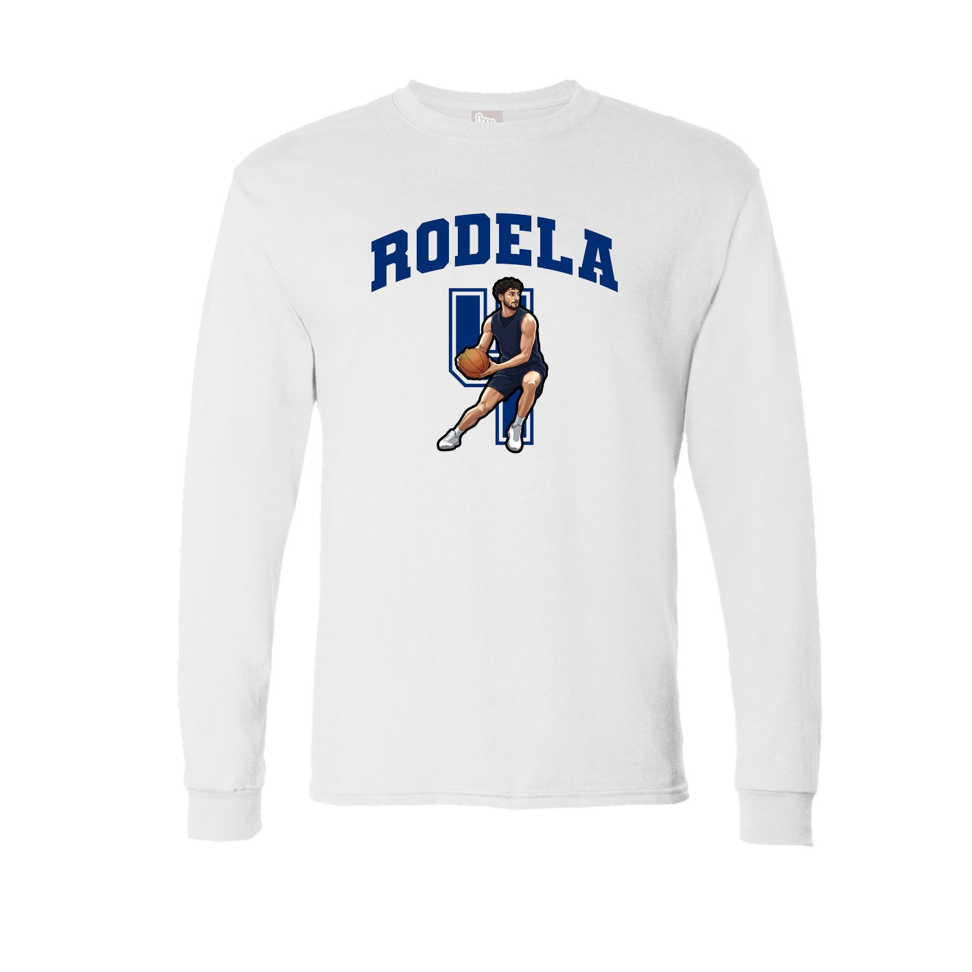 Long Sleeve Tee — Number in White