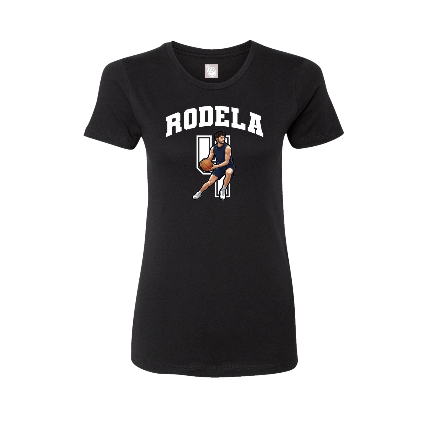 Fitted Women's Tee — Number in Black