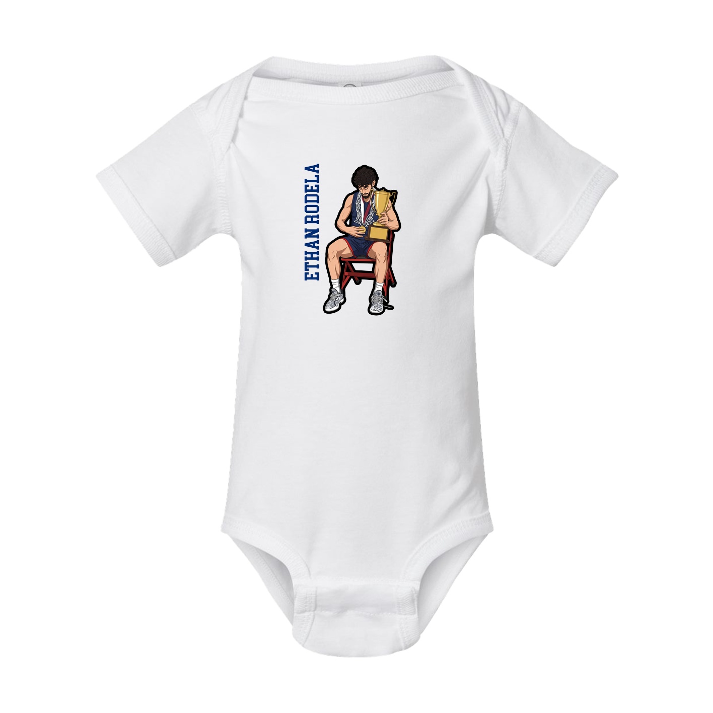 Baby Onesie — Name Vertical in White