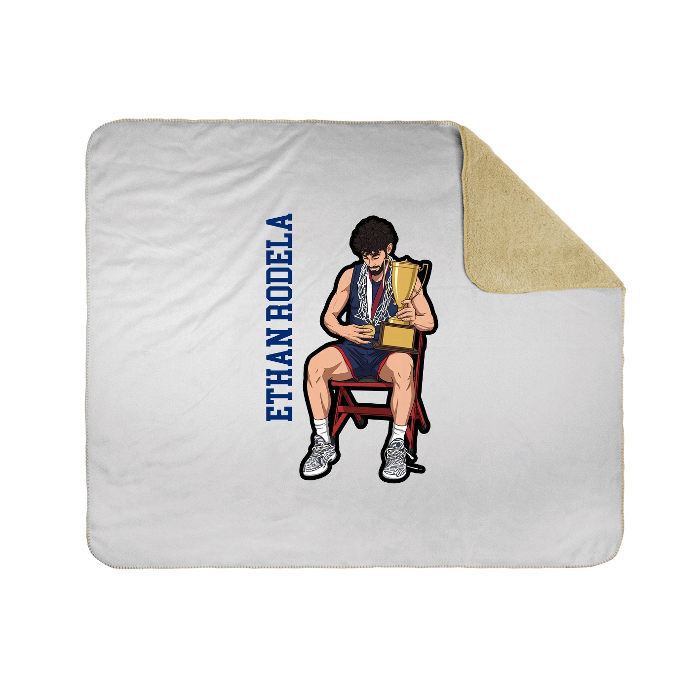 Throw Blanket — Name Vertical in White