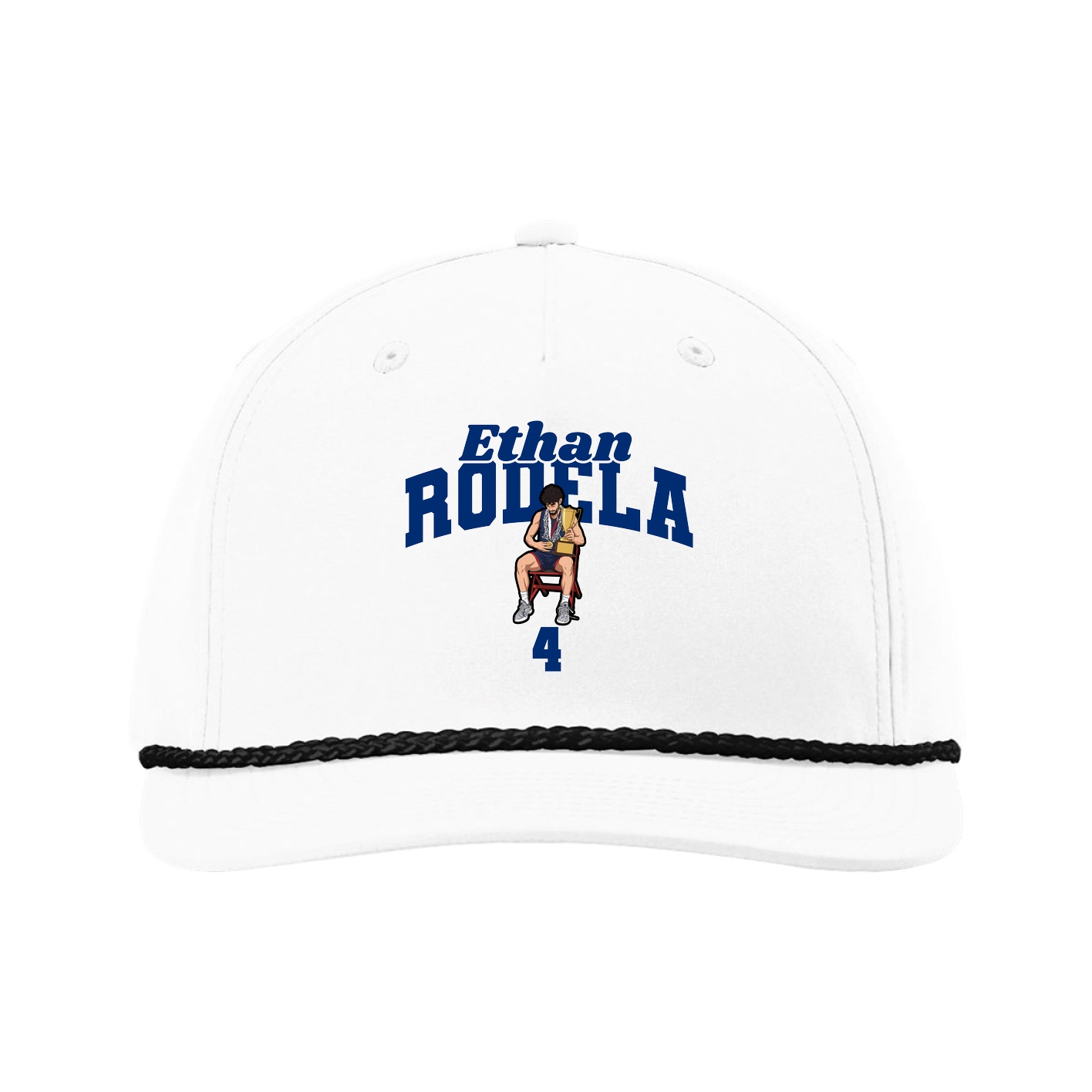 Five-Panel Classic Rope Cap — Signature Arch in White