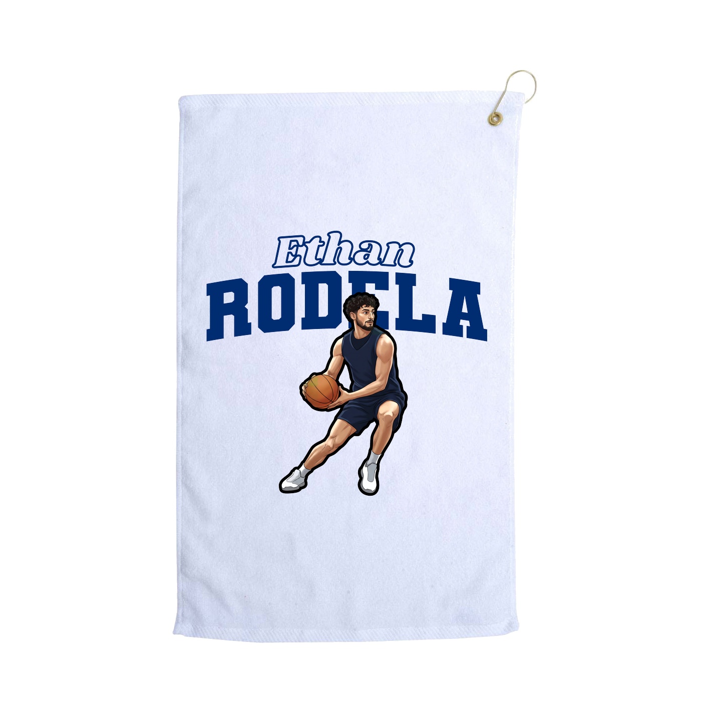 Golf Towel — Name Arch in White