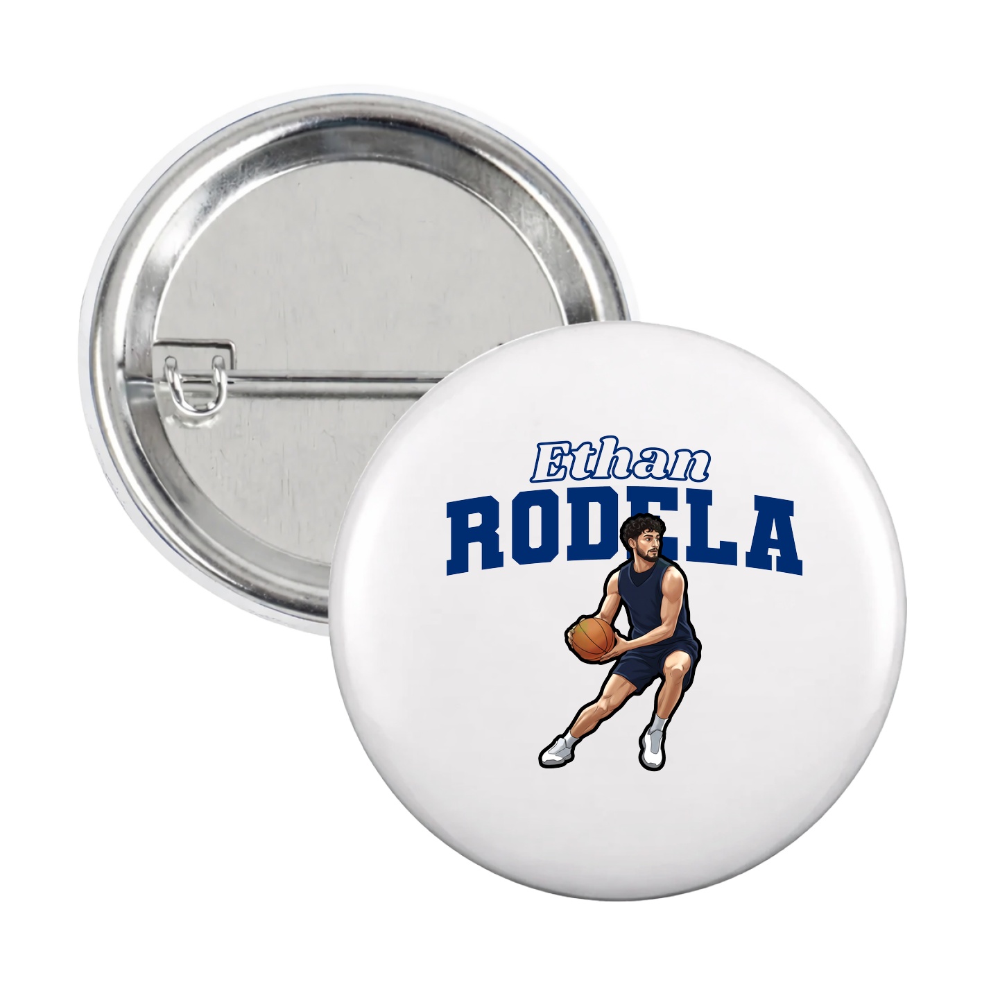 Game Day Button — Name Arch in White