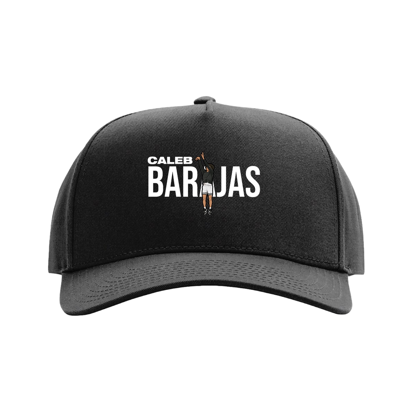 Full Fabric Five-Panel Champ Cap — Player Name in Black