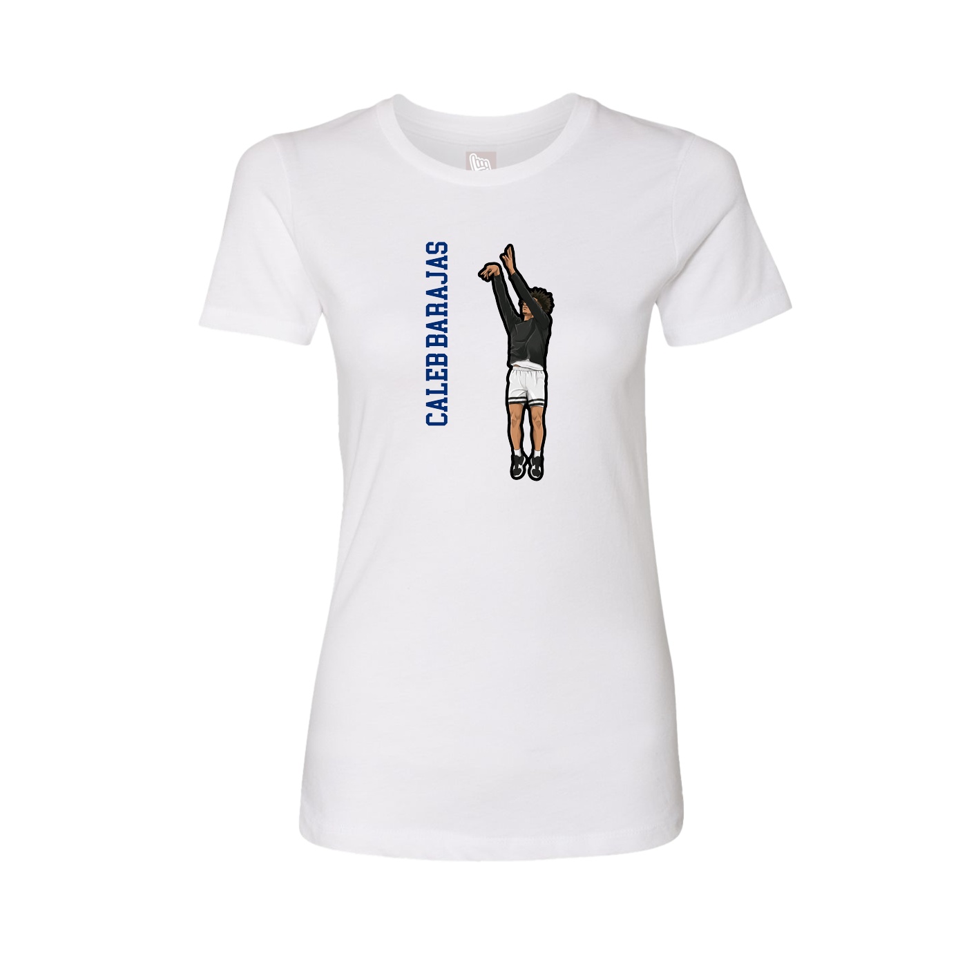 Fitted Women's Tee — Name Vertical in White