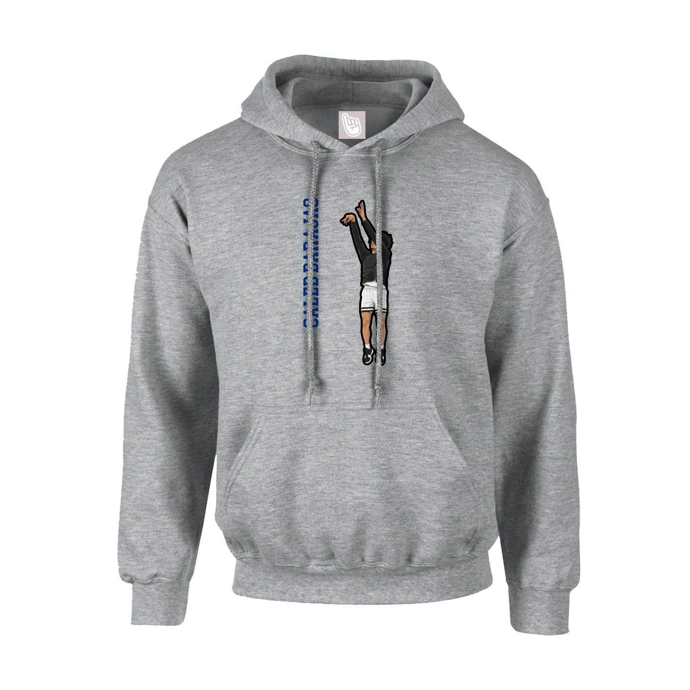 Hoodie — Name Vertical in Grey