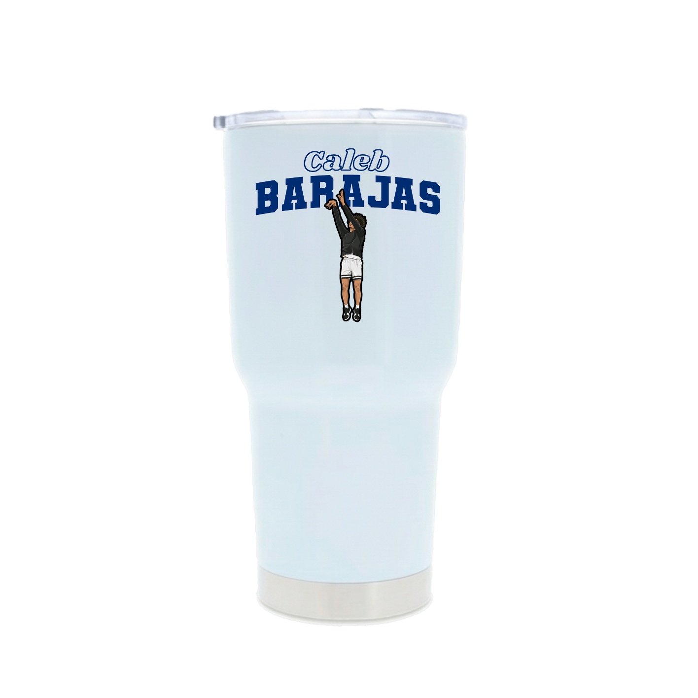 30oz Stainless Steel Tumbler — Name Arch in White
