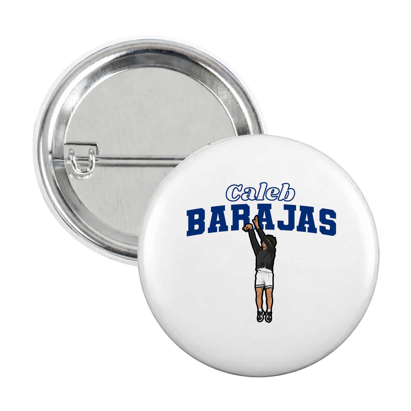 Game Day Button — Name Arch in White